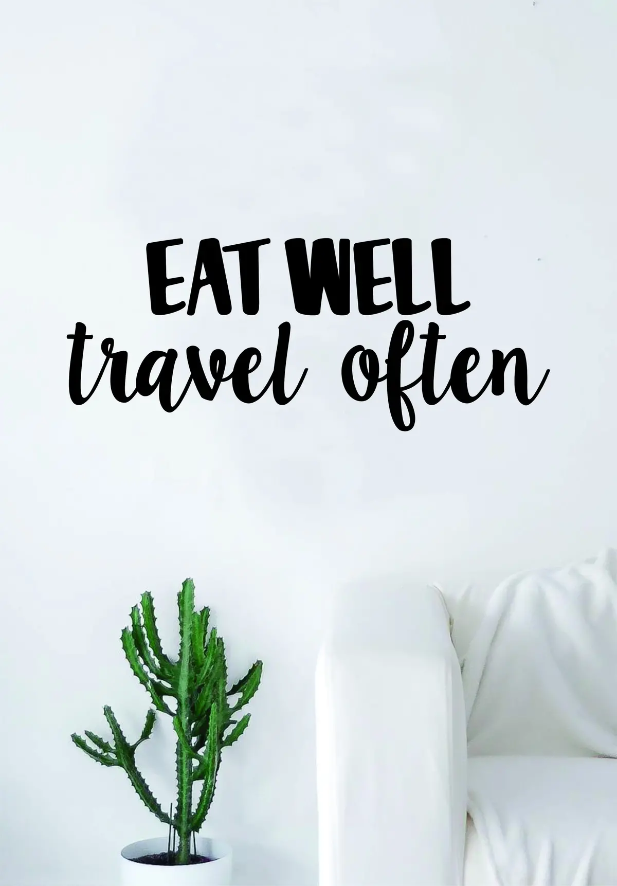 Eat Well Travel Often V2 Quote Wall Decal Sticker Bedroom Living Room Art Vinyl Inspirational Adventure Wanderlust 1