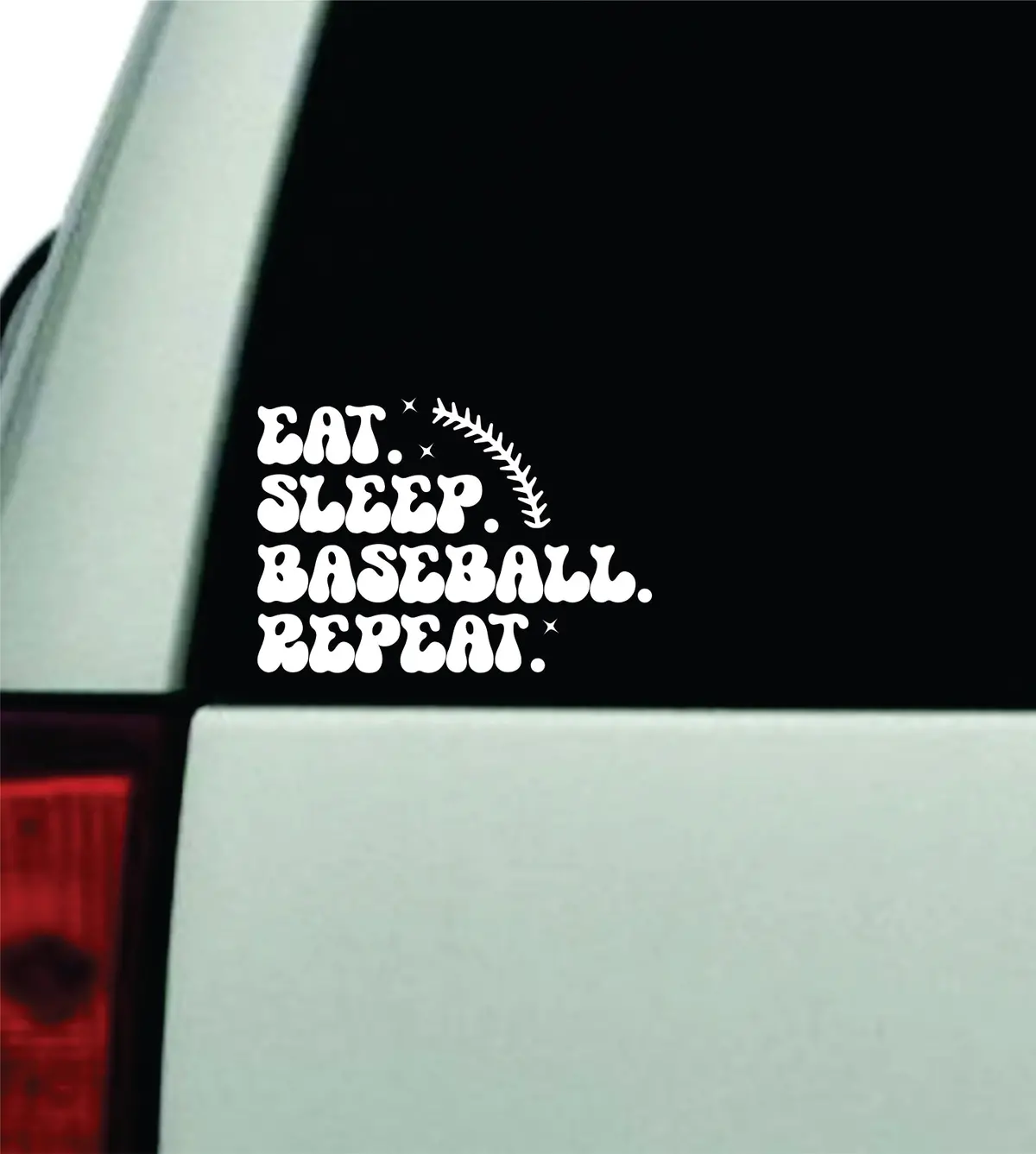 Eat Sleep Baseball Repeat Car Decal Truck Window Windshield Rearview Jdm Bumper Sticker Vinyl Quote Boy Girls Cute Family Sports Kids Softball 1