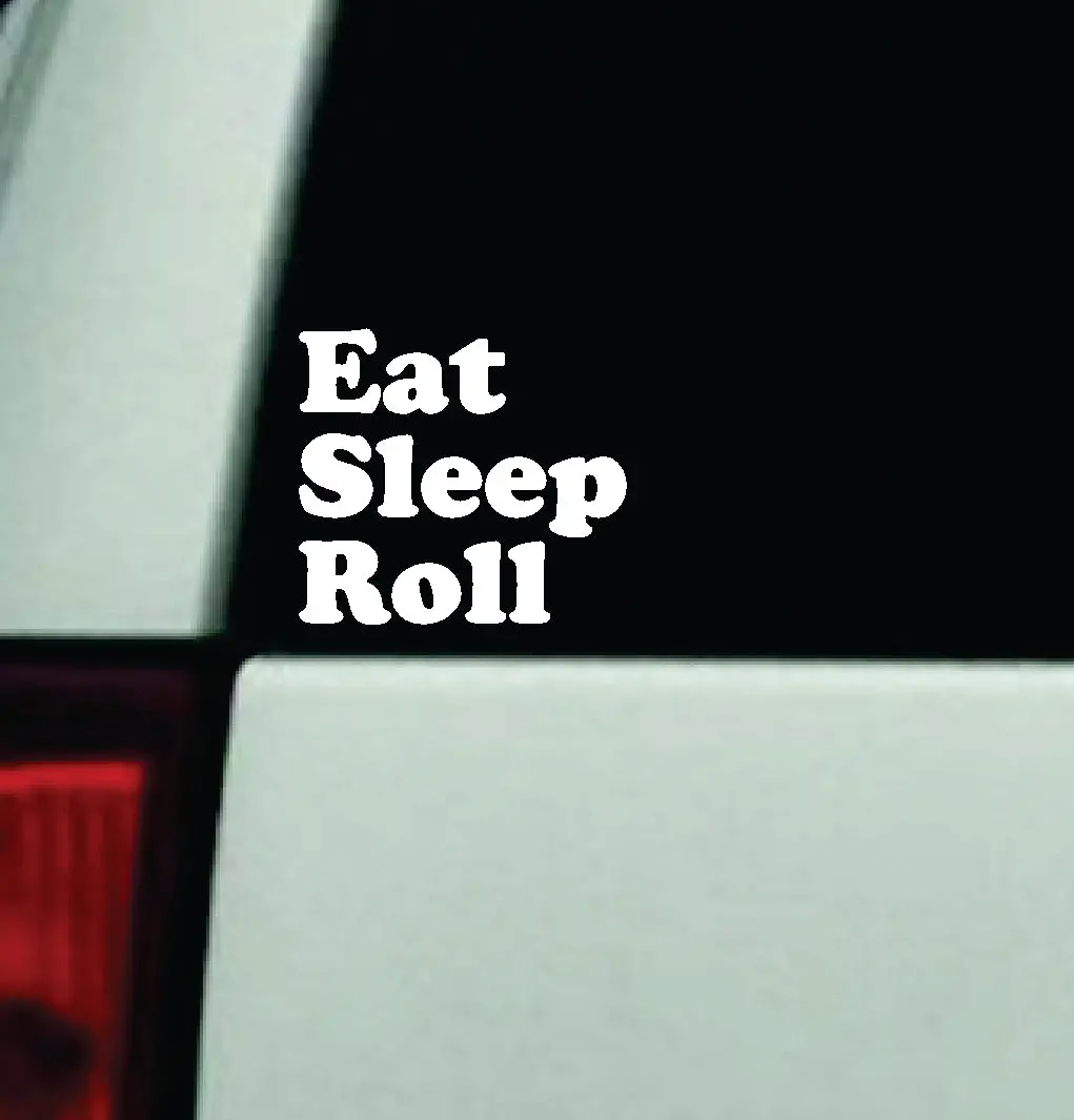 Eat Sleep Roll Jiu Jitsu Car Decal Truck Window Windshield Mirror Jdm Bumper Sticker Vinyl Quote Girls Men Trendy Sports Mma Train Gym Roll Grapple Bjj 1