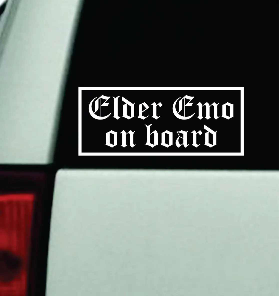 Elder Emo On Board  Car Decal Truck Mirror Window Windshield Bumper Sticker Men Girls Blegh Metal Hardcore Music Goth 1