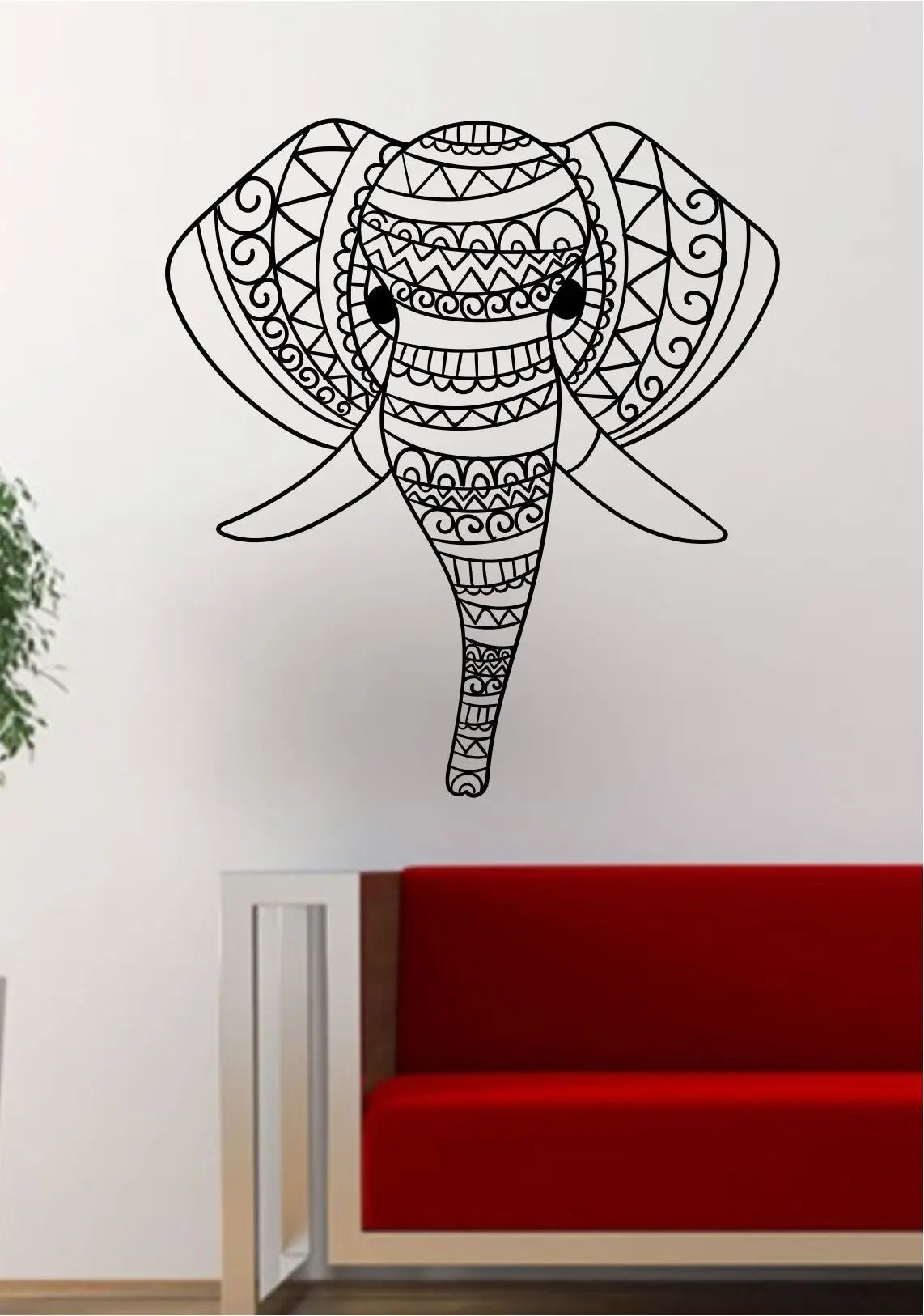 Elephant Face V3 Decal Wall Vinyl Art Decor Room Animal Beautiful Boho Design 1