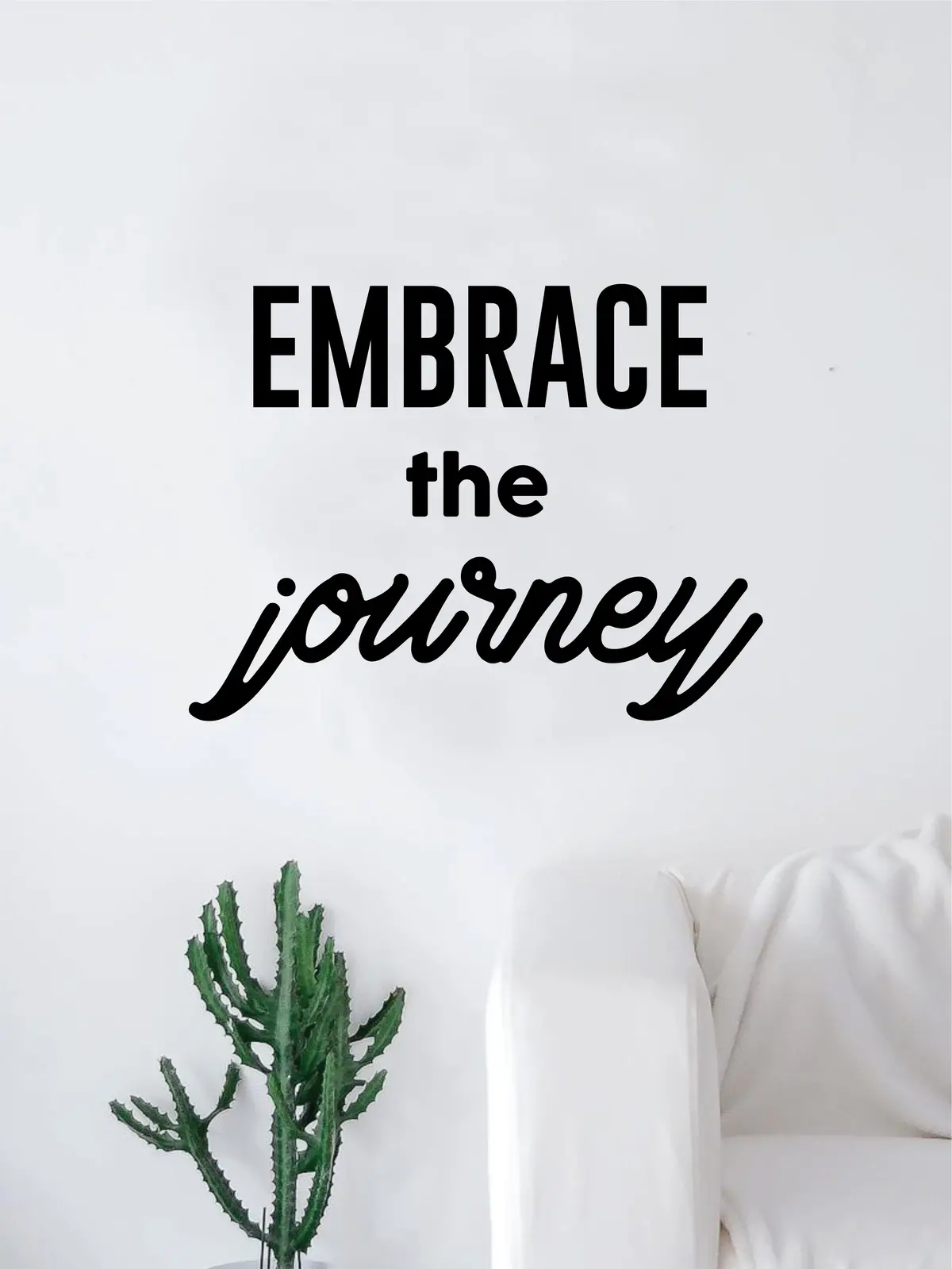 Embrace The Journey Quote Decal Sticker Wall Vinyl Art Home Room Decor Travel Explore Adventure Inspirational Wanderlust Mountains Trees 1