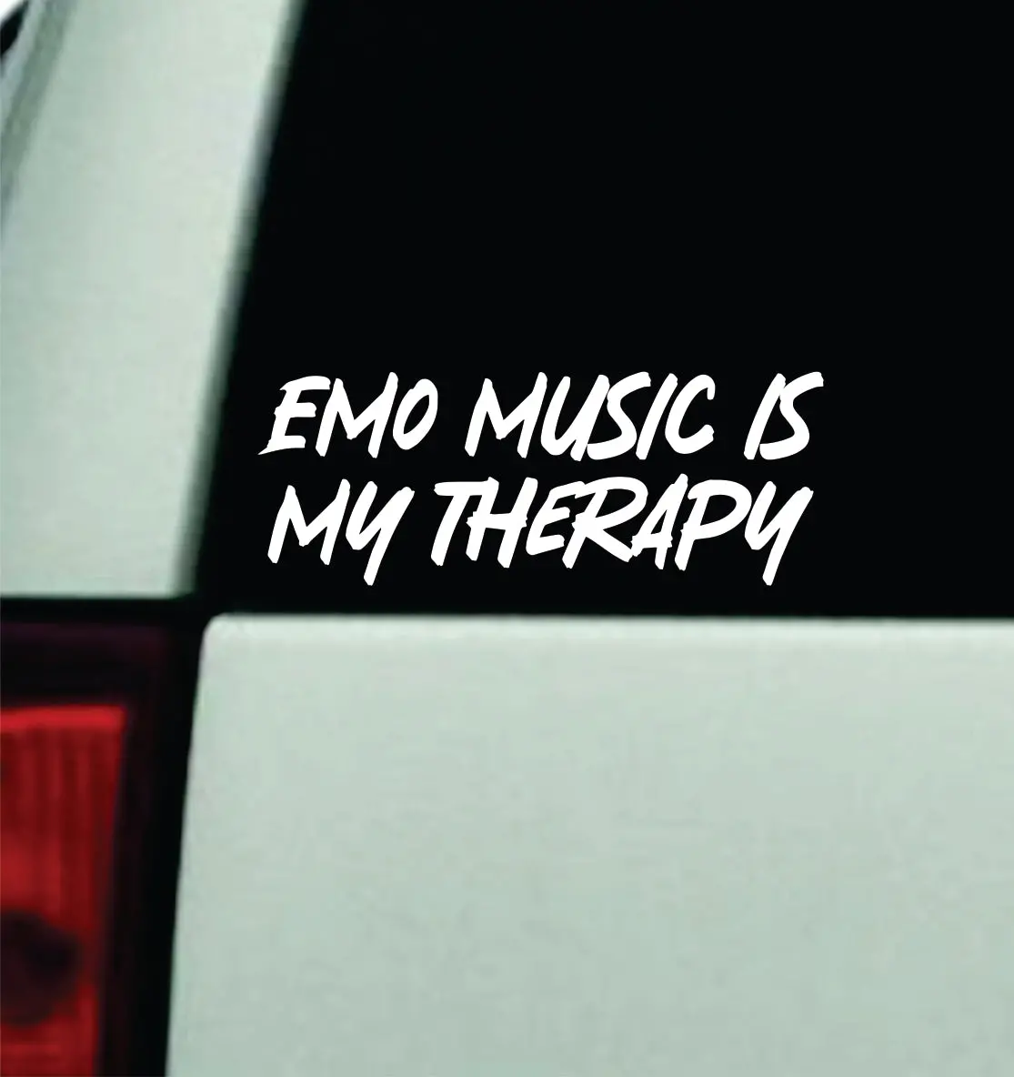Emo Music Is My Therapy Car Decal Truck Window Windshield Mirror Rearview Jdm Bumper Sticker Vinyl Quote Girls Music Emo Goth Screamo Hardcore Metal Rock Concert Blegh 1
