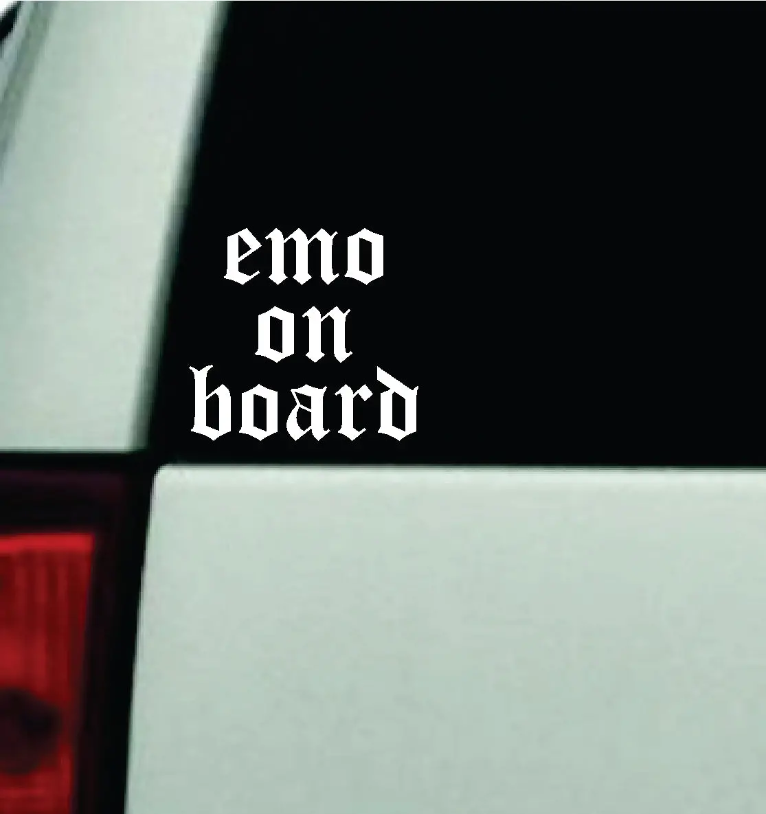 Emo On Board Car Decal Truck Window Windshield Mirror Rearview Jdm Bumper Sticker Vinyl Quote Girls Funny Family Milf Women Trendy Meme Men Goth Rock Music Screamo 1