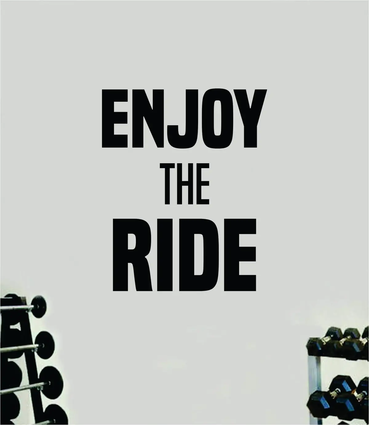Enjoy The Ride Wall Decal Sticker Vinyl Art Wall Bedroom Room Home Decor Inspirational Motivational Teen Sports Gym Lift Weights Fitness Workout Men Girls Health Exercise 1