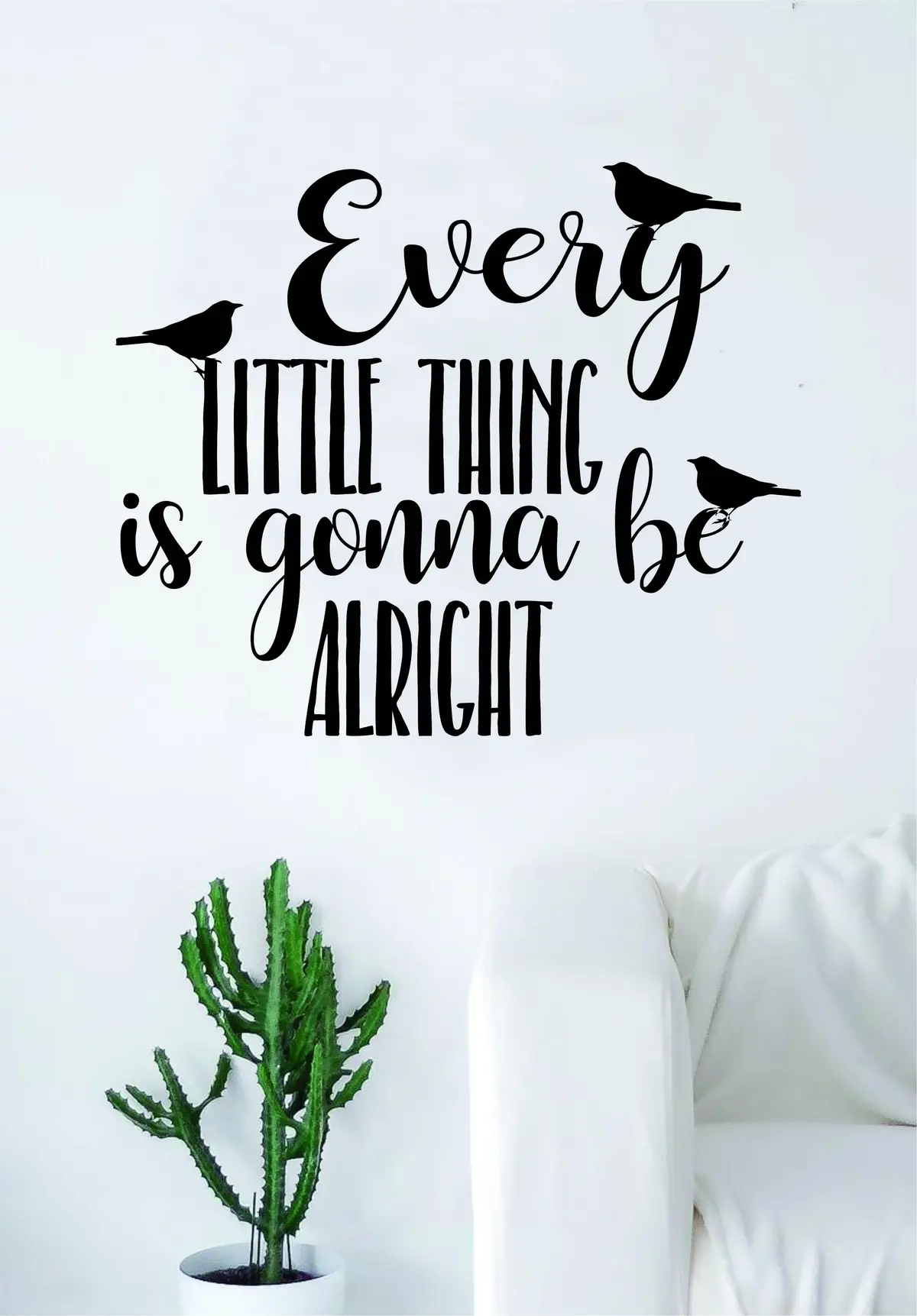 Every Little Thing V3 Bob Marley Quote Wall Decal Sticker Bedroom Living Room Art Vinyl Beautiful Inspirational Music Lyrics Birds Reggae 1