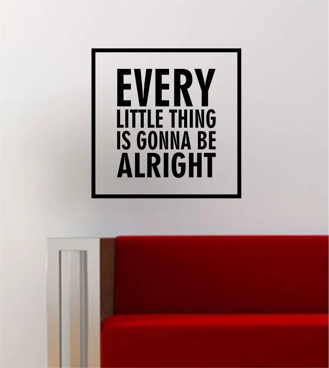 Every Little Thing Simple Square Design Quote Bob Marley Wall Decal Sticker Vinyl Art Home Decor Decoration 1