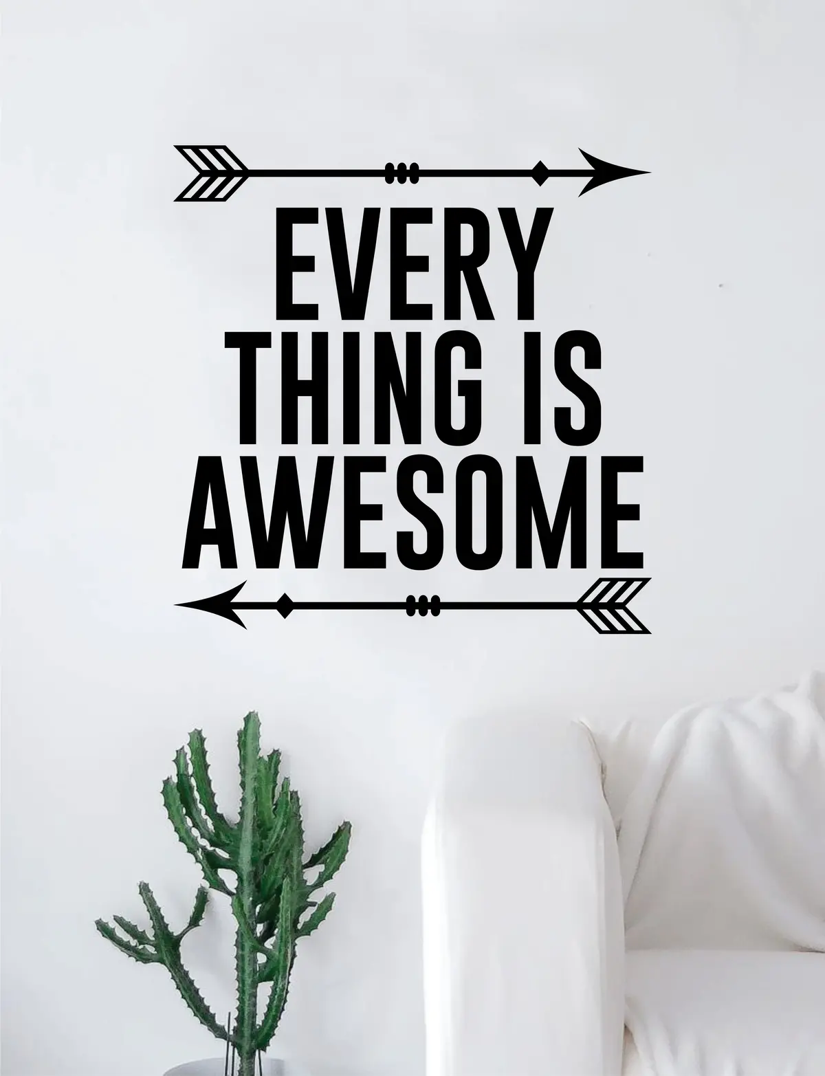Every Thing Is Awesome Arrows Quote Wall Decal Sticker Room Art Vinyl Home Decor Living Room Bedroom Inspirational 1