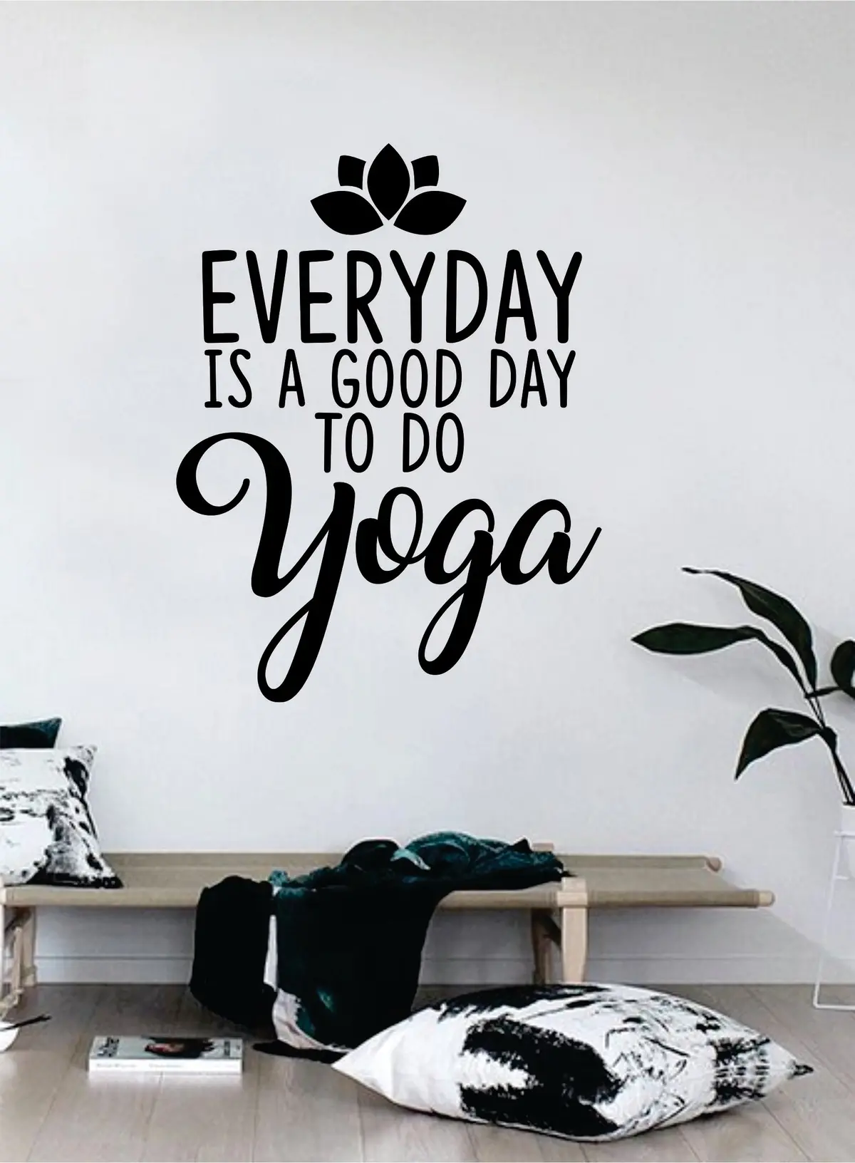 Everyday Yoga Quote Decal Sticker Wall Vinyl Art Decor Bedroom Living Room Namaste Mandala Om Meditate Zen Buddha Lotus 1