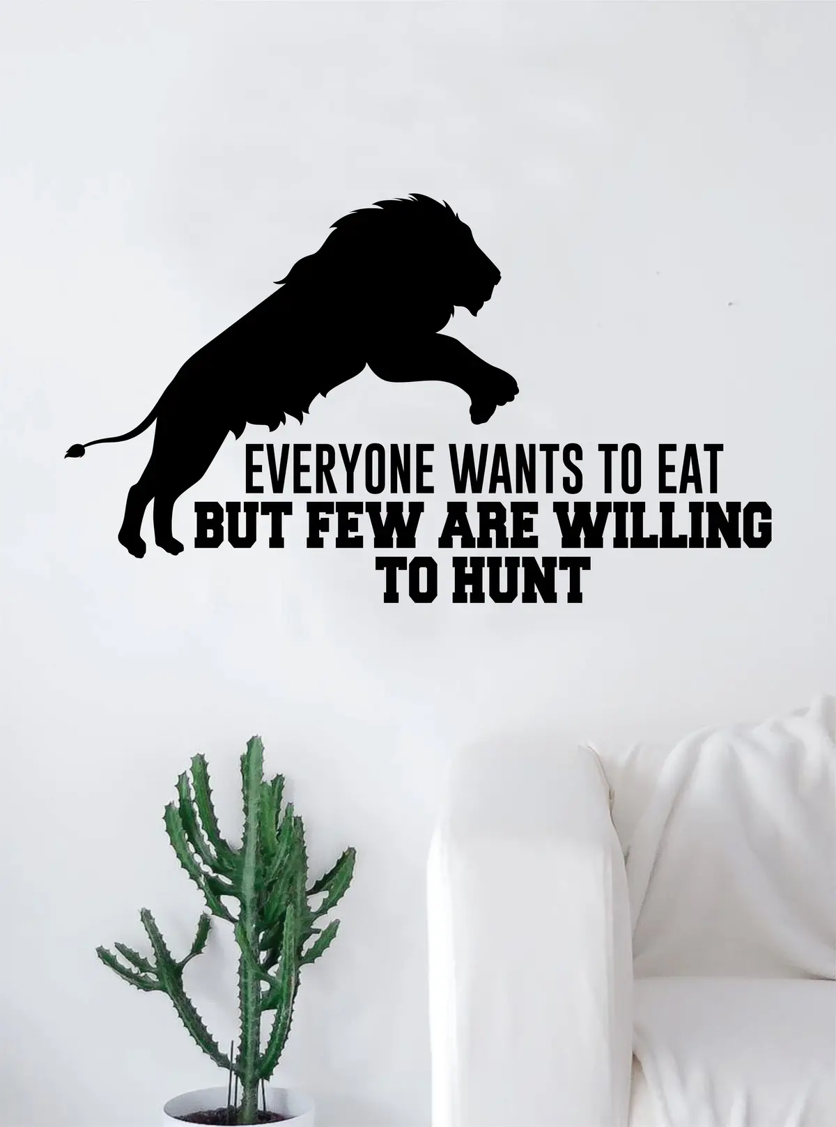 Everyone Wants To Eat Lion Hunt Quote Wall Decal Sticker Room Bedroom Art Vinyl Inspirational Decor Motivational Inspirational Animal Gym Fitness 1