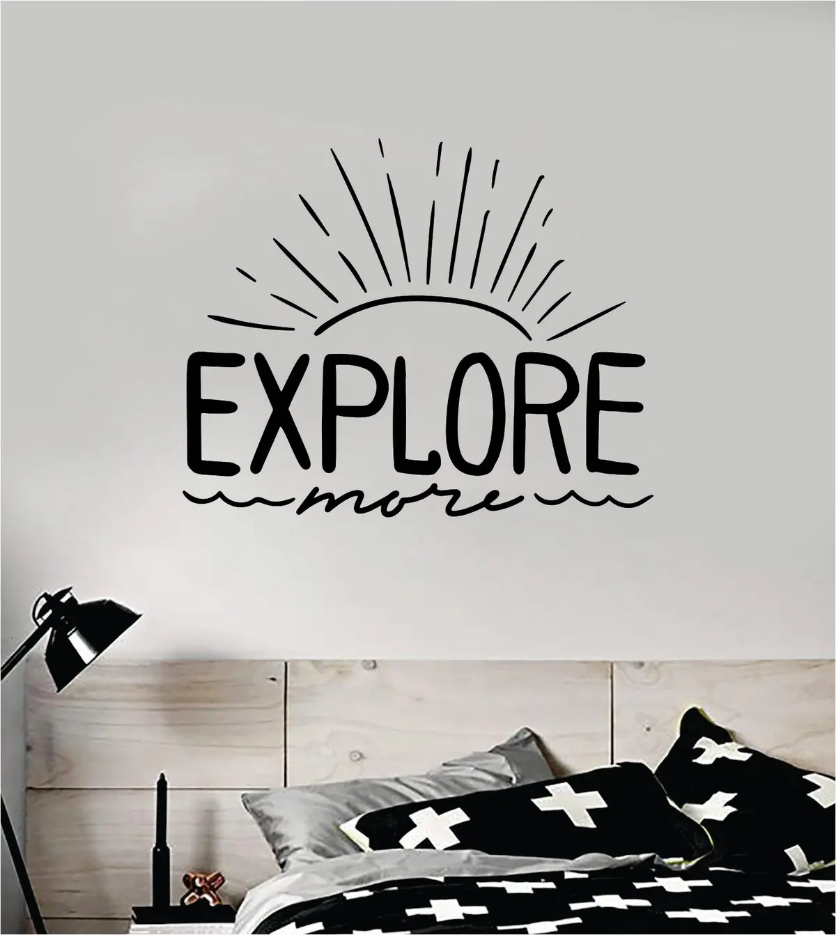 Explore More V2 Wall Decal Sticker Bedroom Room Art Vinyl Beautiful Inspirational Adventure Mountains Wanderlust Teen Kids Baby Nursery 1