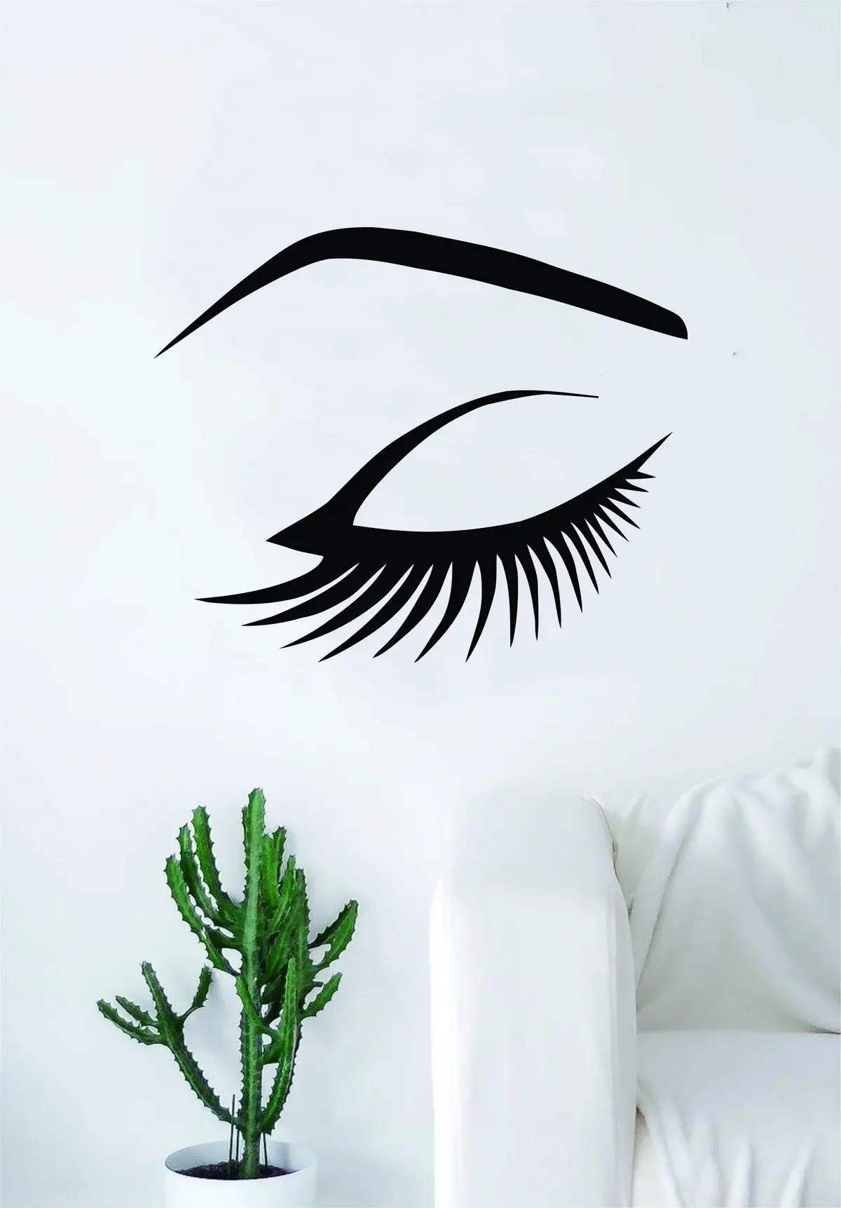 Eye And Eyebrow Wall Decal Sticker Vinyl Room Decor Art Girls Stylist Logo Female Hair Spa Shop Beauty Salon Make Up 1