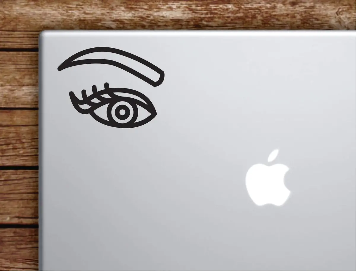 Eye Eyebrow V2 Eyelash Laptop Wall Decal Sticker Vinyl Art Quote Macbook Apple Decor Car Window Truck Teen Inspirational Girls Make Up Brows Lashes 1