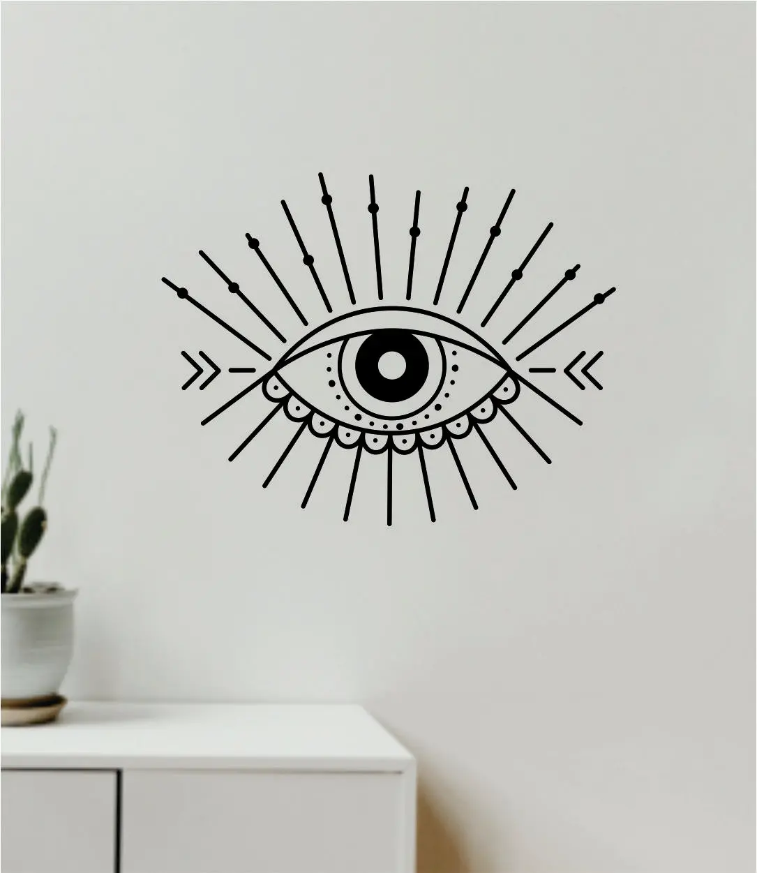 Eye Design Decal Sticker Wall Vinyl Art Wall Bedroom Room Home Decor Teen Inspirational Girls Yoga Zen Meditate Namaste Tattoo Boho All Seeing 1