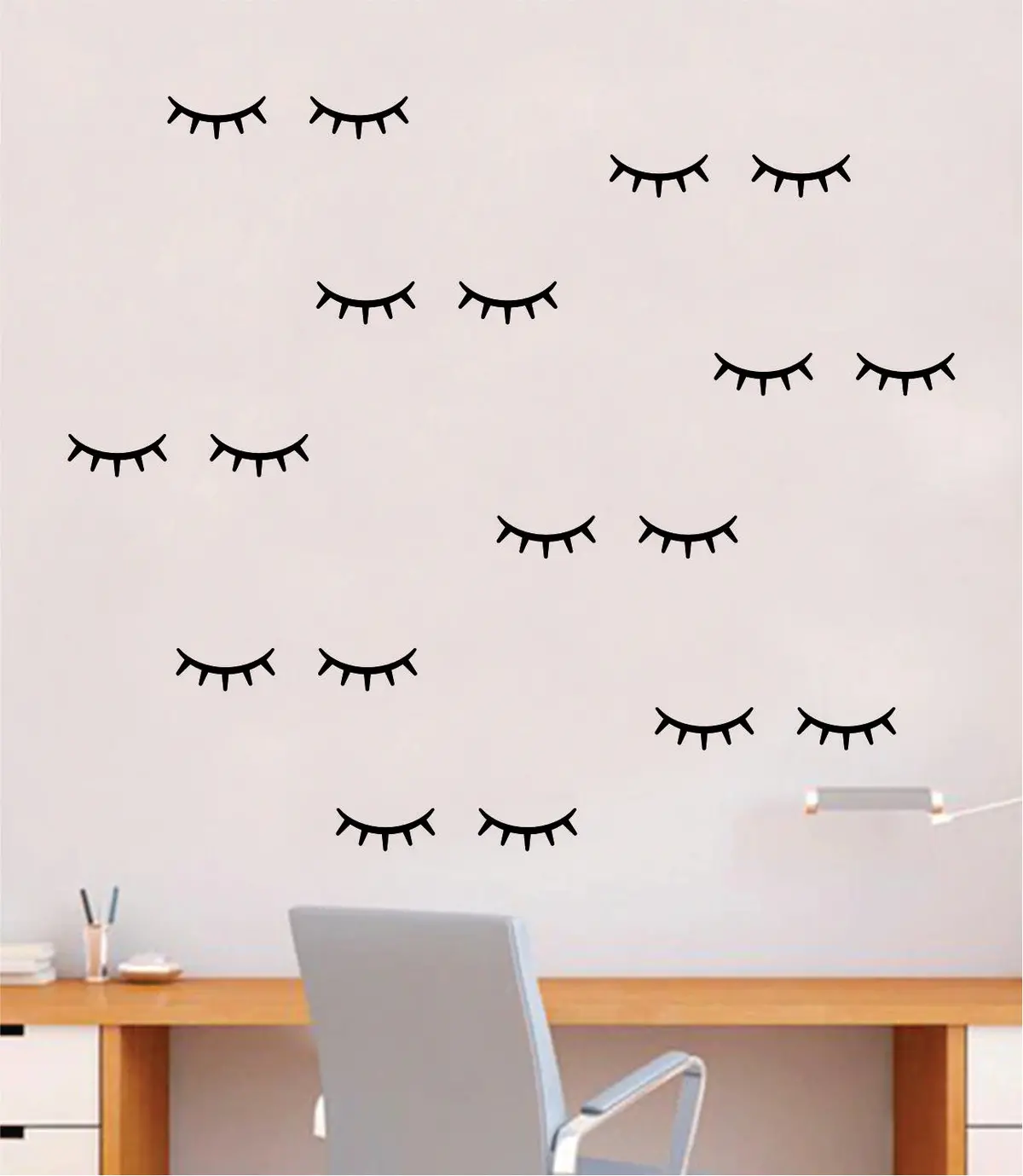 Eyelashes Pattern Set Of 20 Decal Sticker Wall Vinyl Decor Bedroom Art Make Up Lashes Cosmetics Beauty Salon Brows Girls Inspirational 1