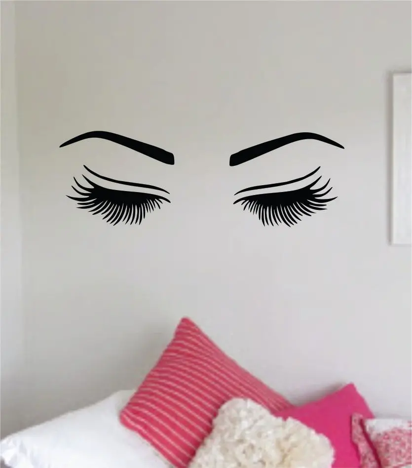 Eyelashes V10 Wall Decal Sticker Vinyl Home Decor Bedroom Art Make Up Lashes Cosmetics Beauty Salon Brows Girls Eyes Slay 1