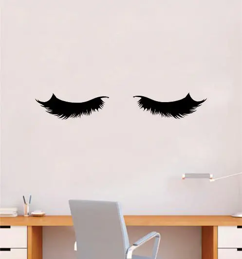 Eyelashes V11 Wall Decal Sticker Vinyl Home Decor Bedroom Art Make Up Cosmetics Girls Eyes Eyebrows Lashes Brows Vanity Beauty 1