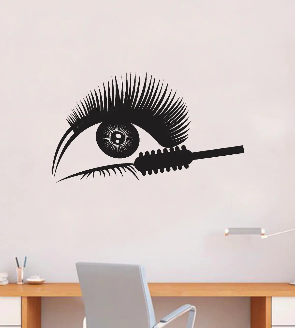 Eyelashes V12 Wall Decal Sticker Vinyl Home Decor Bedroom Art Makeup Cosmetics Eyebrows Lashes Brows Vanity Women Girls Beauty Studio 1