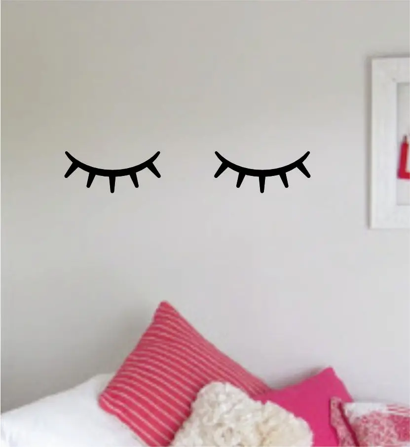 Eyelashes V7 Wall Decal Home Decor Art Sticker Vinyl Room Bedroom Kids Teen Baby Nursery Girls Eyelashes Brows Make Up Beauty 1