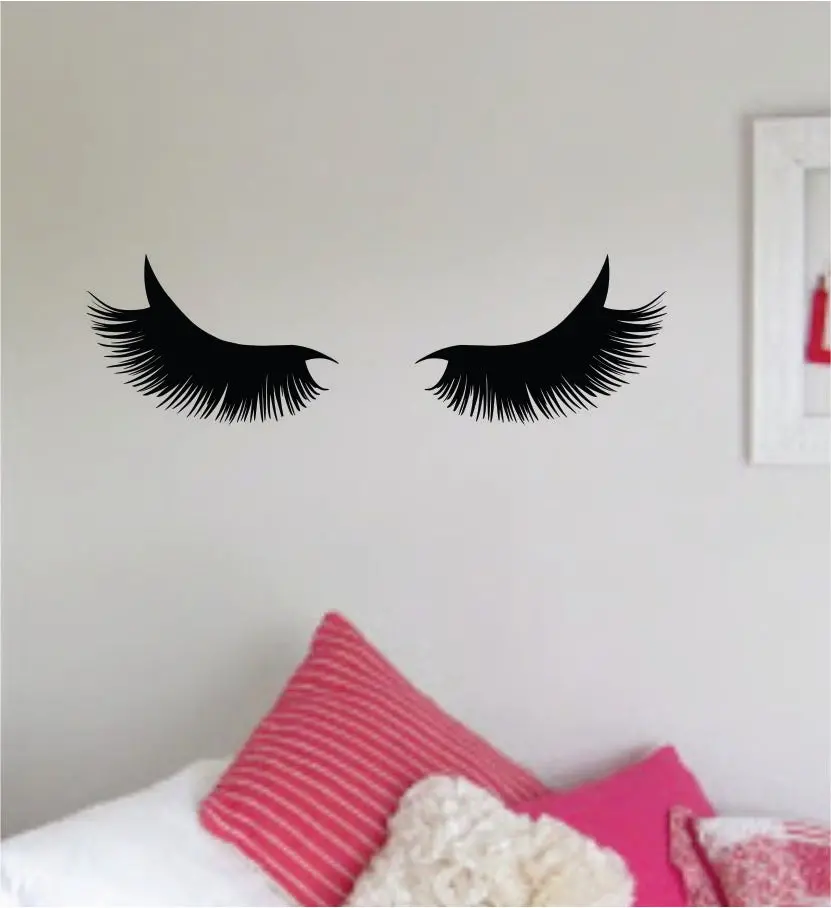 Eyelashes V8 Wall Decal Home Decor Art Sticker Vinyl Room Bedroom Kids Teen Baby Nursery Girls Eyelashes Brows Make Up Beauty 1