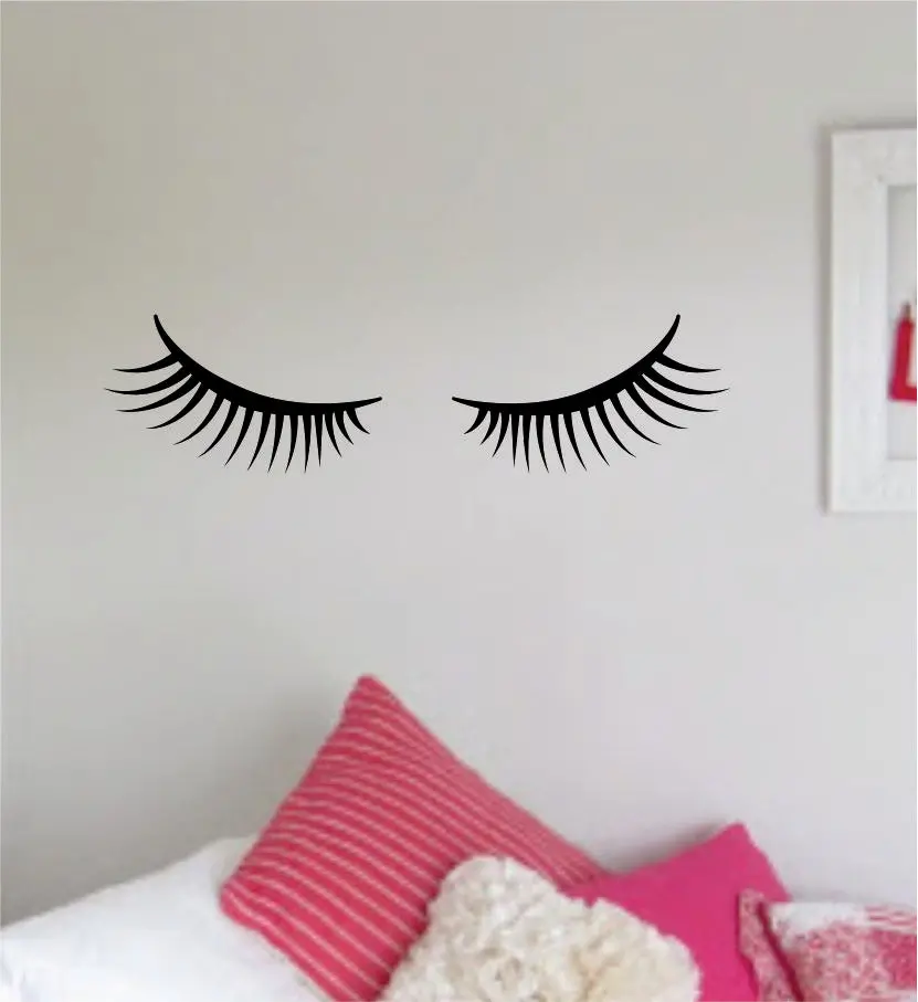Eyelashes V9 Wall Decal Home Decor Art Sticker Vinyl Room Bedroom Kids Teen Baby Nursery Girls Eyelashes Brows Make Up Beauty 1