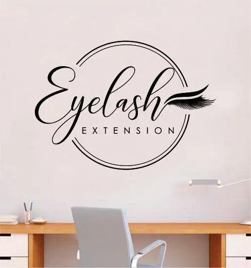 Eyelash Extension Wall Decal Sticker Vinyl Home Decor Bedroom Art Make Up Cosmetics Girls Eyes Eyebrows Lashes Brows Vanity Beauty 1