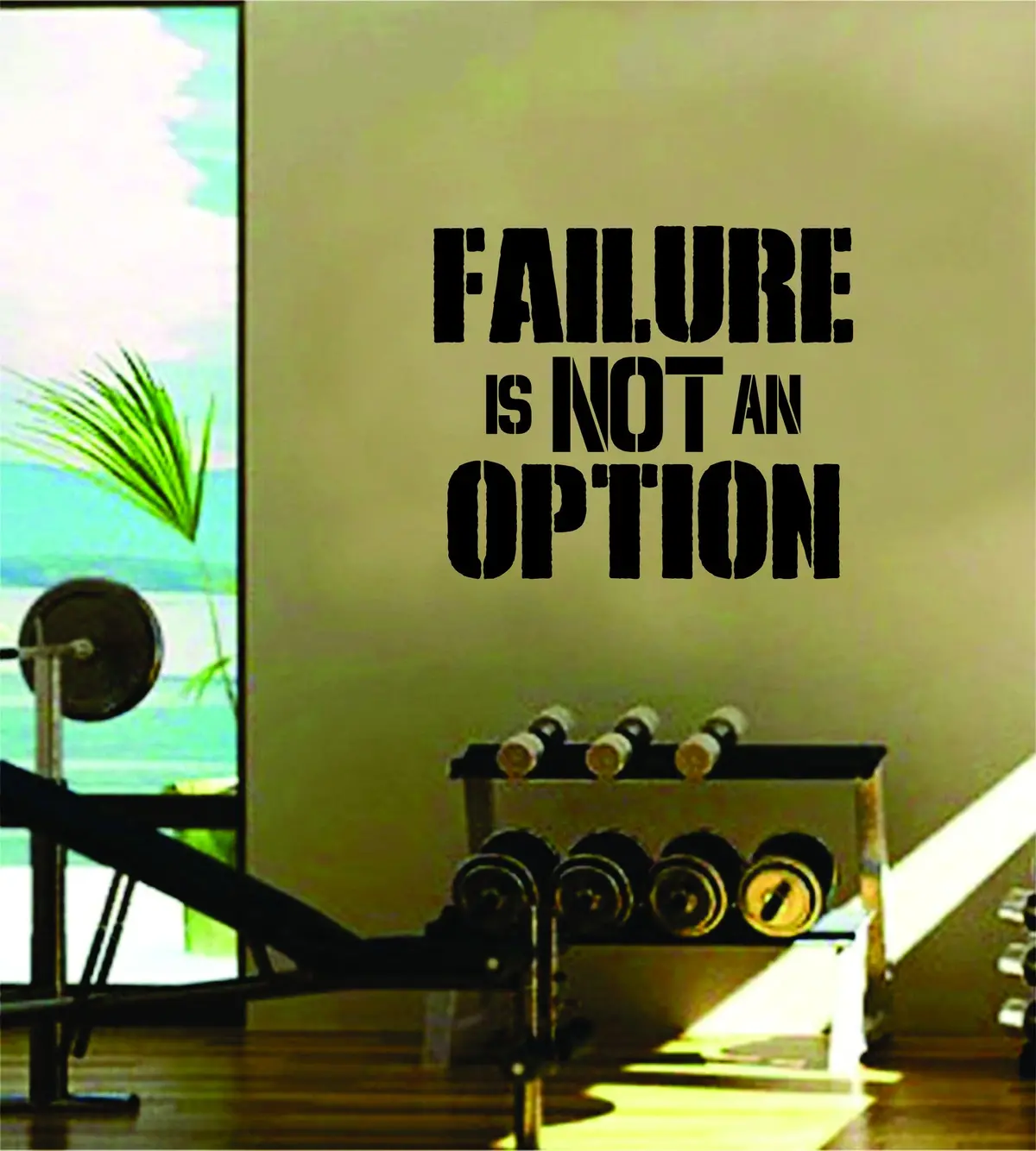 Failure Is Not An Option Quote Fitness Health Work Out Gym Decal Sticker Wall Vinyl Art Wall Room Decor Motivation Inspirational 1