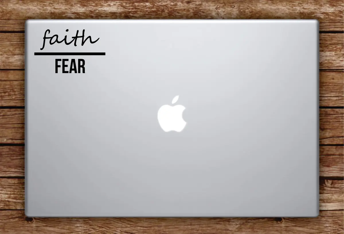 Faith Over Fear Laptop Apple Macbook Car Quote Wall Decal Sticker Art Vinyl Inspirational Jesus Church Religious Amen Blessed 1
