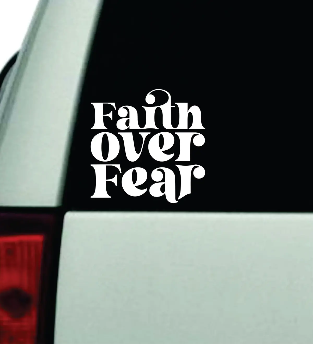 Faith Over Fear V2 Car Decal Truck Window Windshield Jdm Bumper Sticker Vinyl Quote Boy Girls Funny Mom Women Trendy Cute Aesthetic Religious God Blessed 1