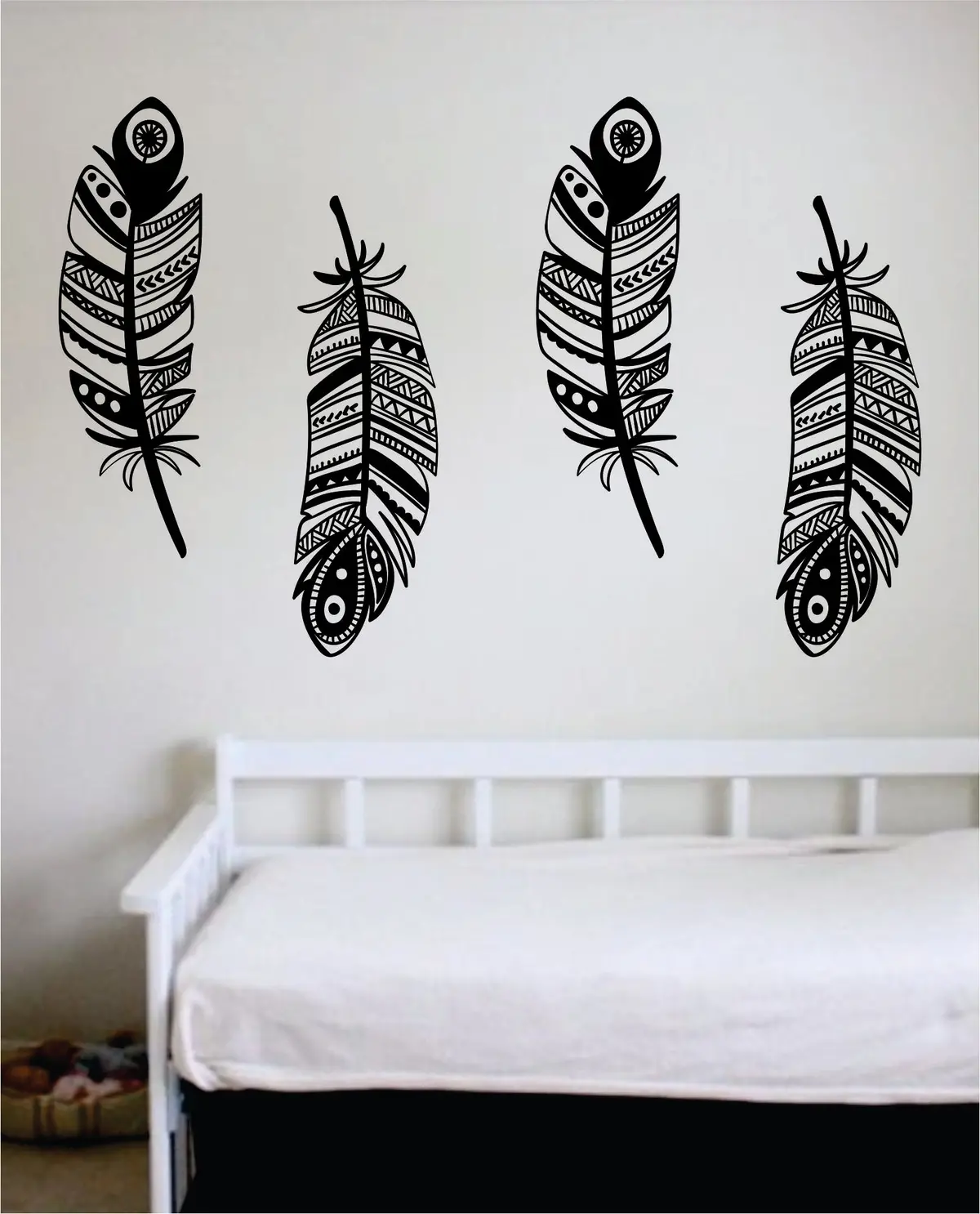 Feathers Pack Of 4 Decal Sticker Wall Vinyl Art Home Decor Teen Quote Inspirational Nursery Kids Children Baby Boy Girl Adventure Animals Birds 1