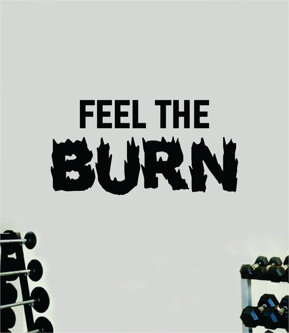 Feel The Burn Wall Decal Sticker Vinyl Art Wall Bedroom Home Decor Inspirational Motivational Men Girls Sports Gym Fitness Health Train Beast Lift 1