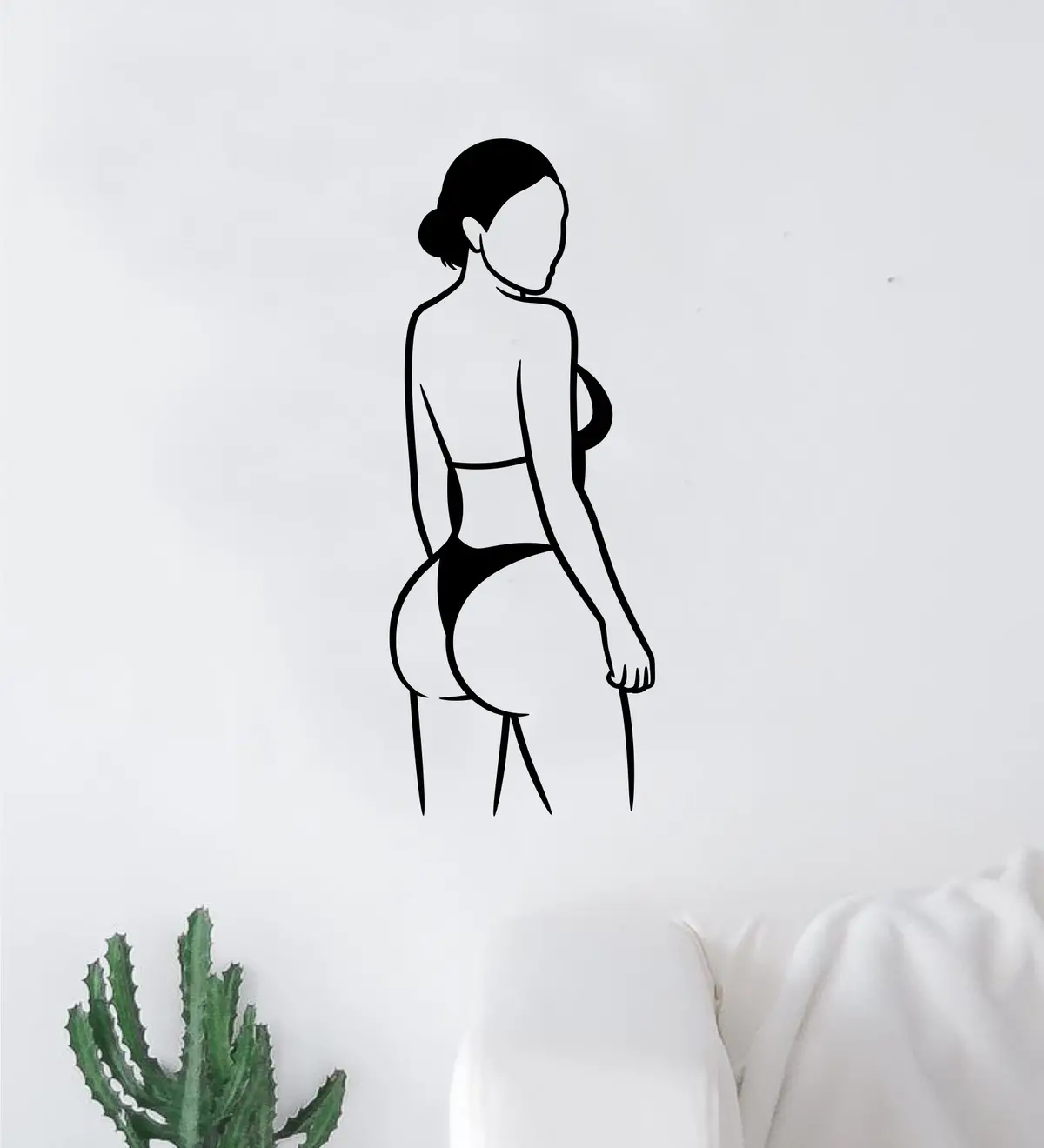 Female Curves Booty Quote Wall Decal Sticker Vinyl Art Decor Bedroom Room Boy Girl Inspirational Motivational Gym Fitness Squat Train Women 1