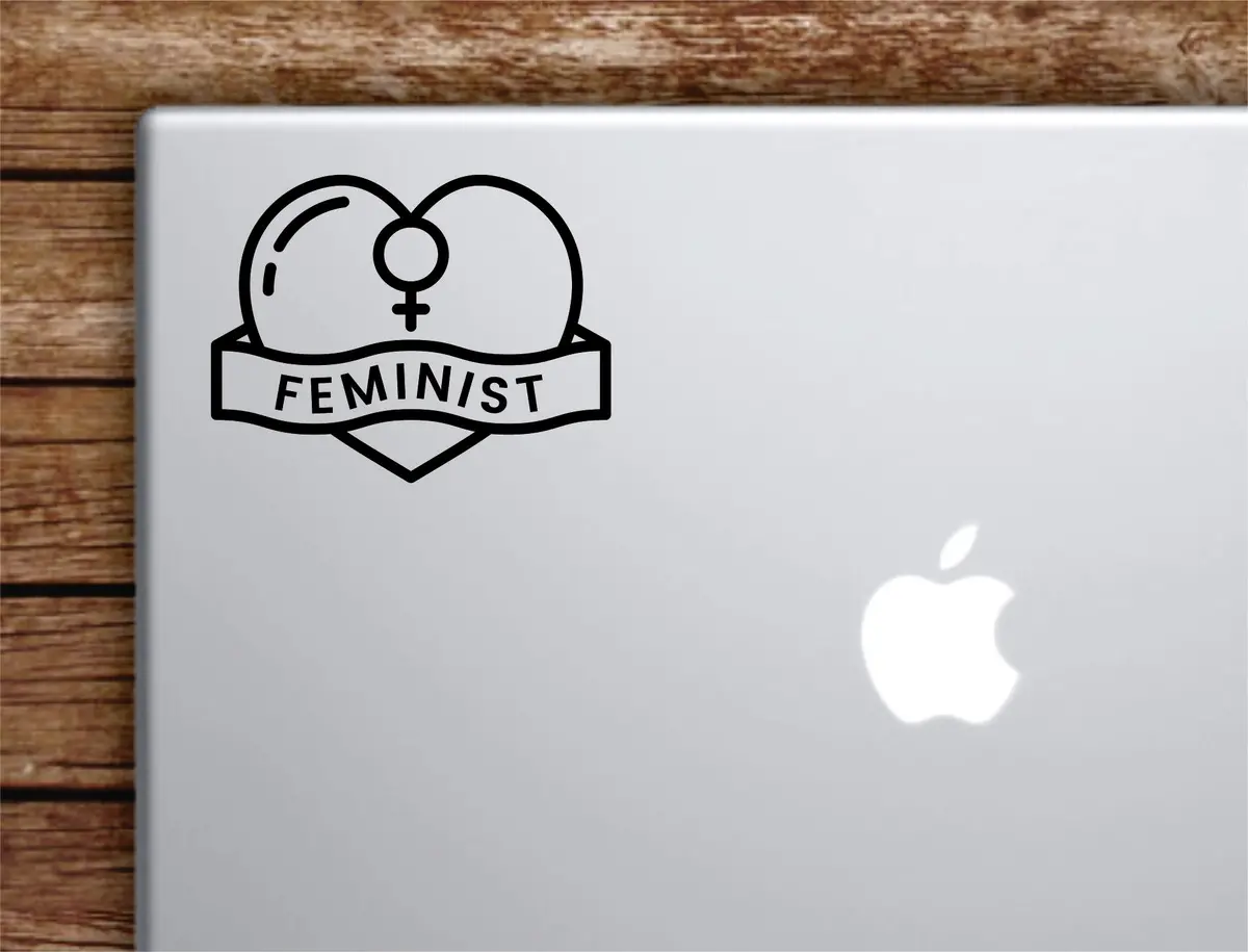 Feminist Heart Laptop Decal Sticker Vinyl Art Quote Macbook Apple Decor Car Window Truck Women Girls Feminist 1