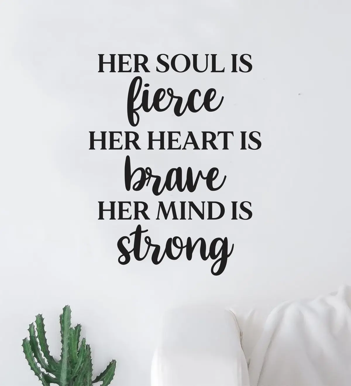 Fierce Brave Strong Wall Decal Sticker Quote Vinyl Art Bedroom Room Home Decor Inspirational Girls Women Motivational Daughter Nursery 1