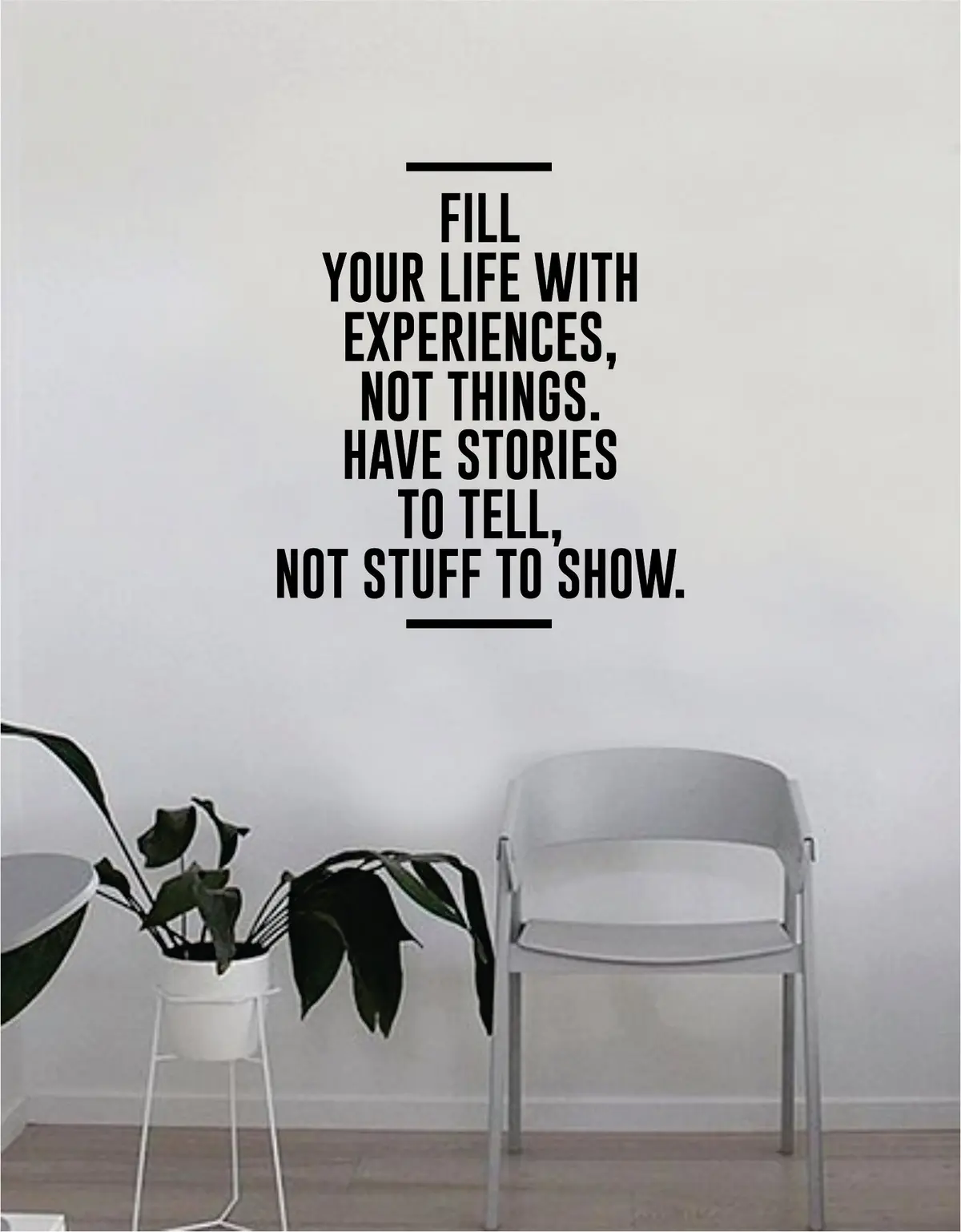 Fill Your Life With Experiences Not Things Wall Decal Quote Home Room Decor Decoration Art Vinyl Sticker Inspirational Motivational Adventure Teen Travel Wanderlust 1