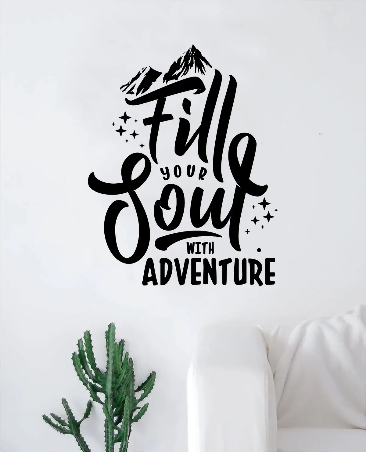 Fill Your Soul With Adventure Quote Wall Decal Sticker Decor Vinyl Art Bedroom Teen Inspirational Boy Girl Adventure Mountains Wanderlust 1