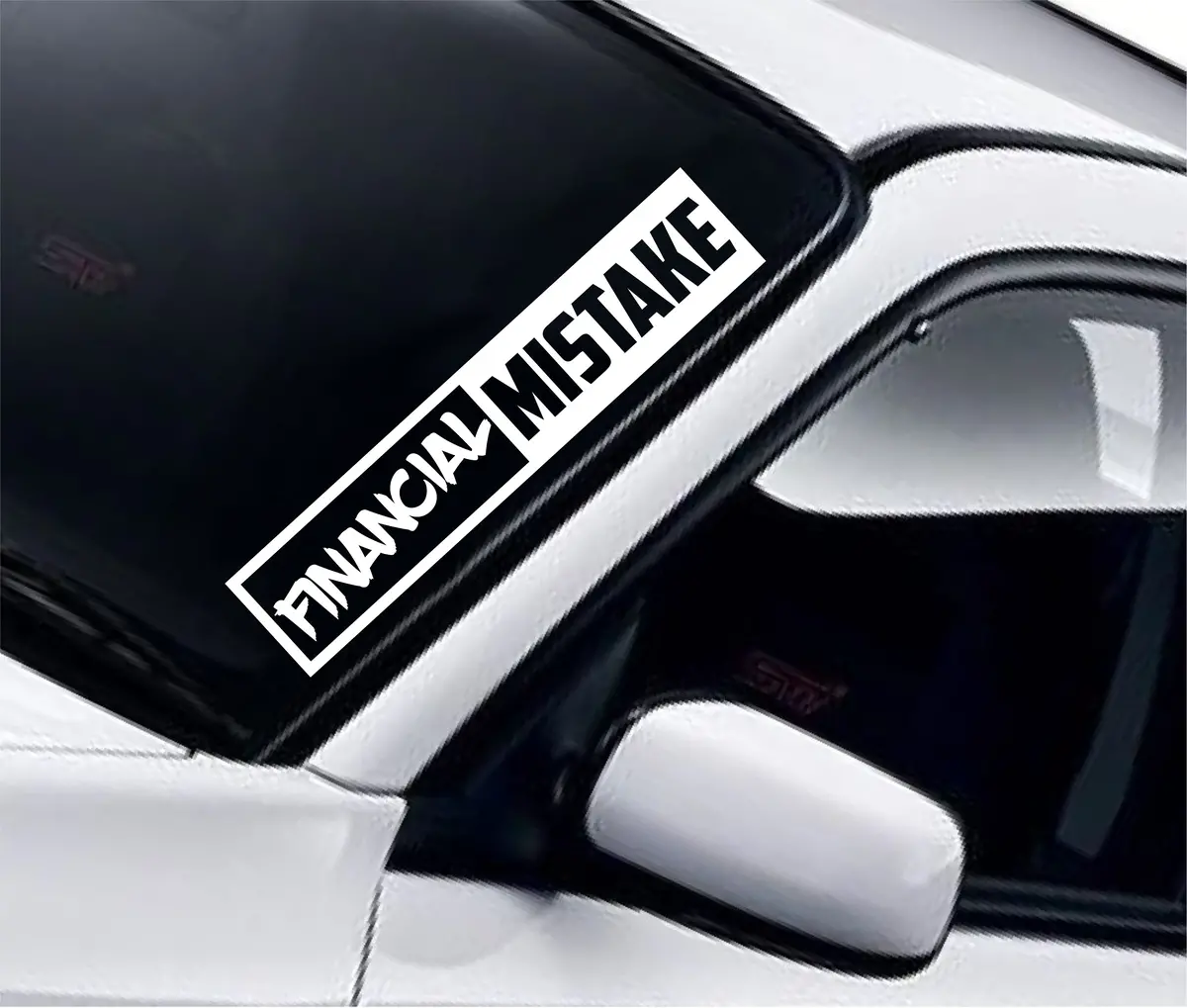 Financial Mistake V2 Wall Decal Car Truck Window Windshield Jdm Sticker Vinyl Lettering Quote Drift Boy Girl Funny Sadboyz Racing Men Broken Heart Club Japanese 1