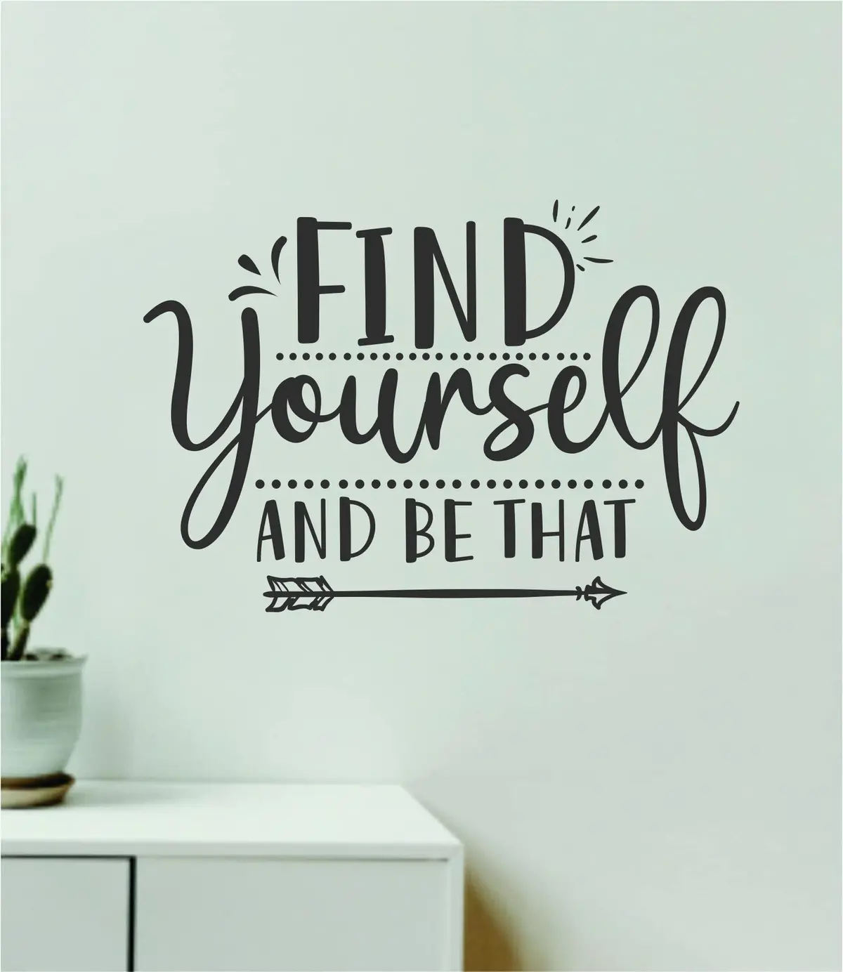 Find Yourself And Be That Quote Wall Decal Sticker Vinyl Art Decor Bedroom Room Boy Girl Teen Inspirational Motivational School Nursery Good Vibes 1