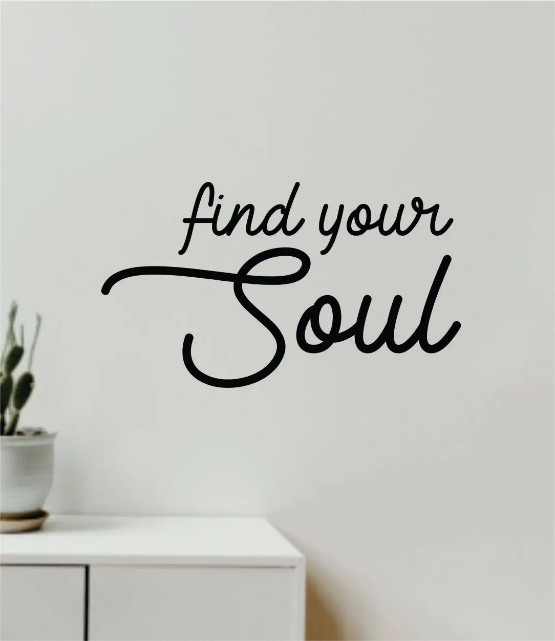 Find Your Soul Quote Wall Decal Sticker Vinyl Art Decor Bedroom Room Girls Inspirational Trendy Yoga Meditate Buddha Namaste 1