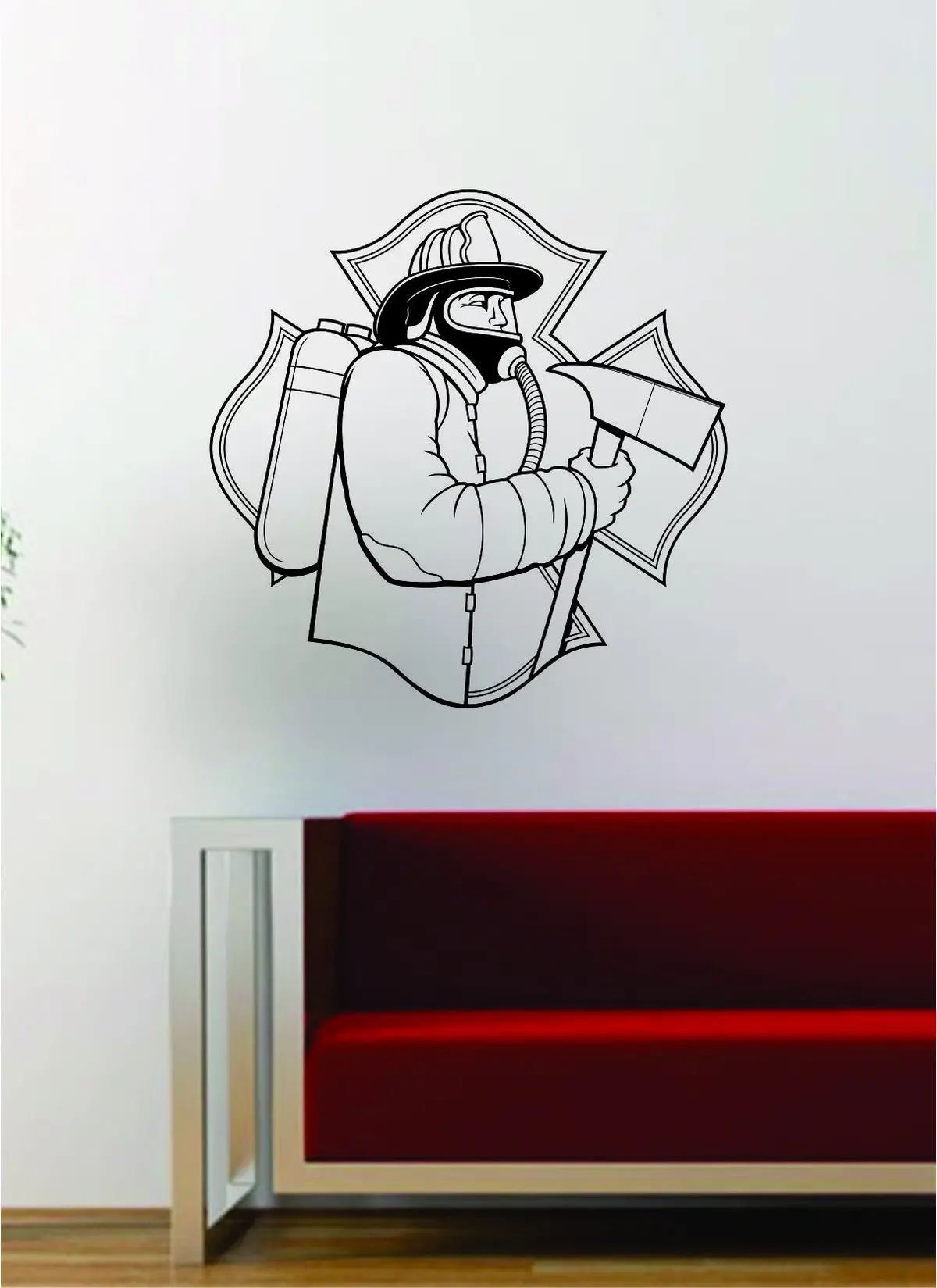 Firefighter V4 Design Decal Sticker Wall Vinyl Art Fire Department Hero Firetruck Fireman Rescue 1