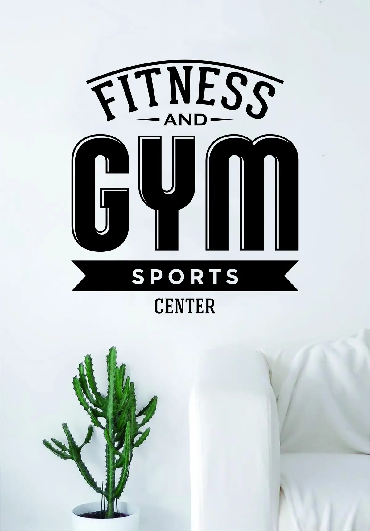 Fitness And Gym Sports Center Quote Health Work Out Decal Sticker Wall Vinyl Art Wall Room Decor Weights Dumbbell Motivation Inspirational 1