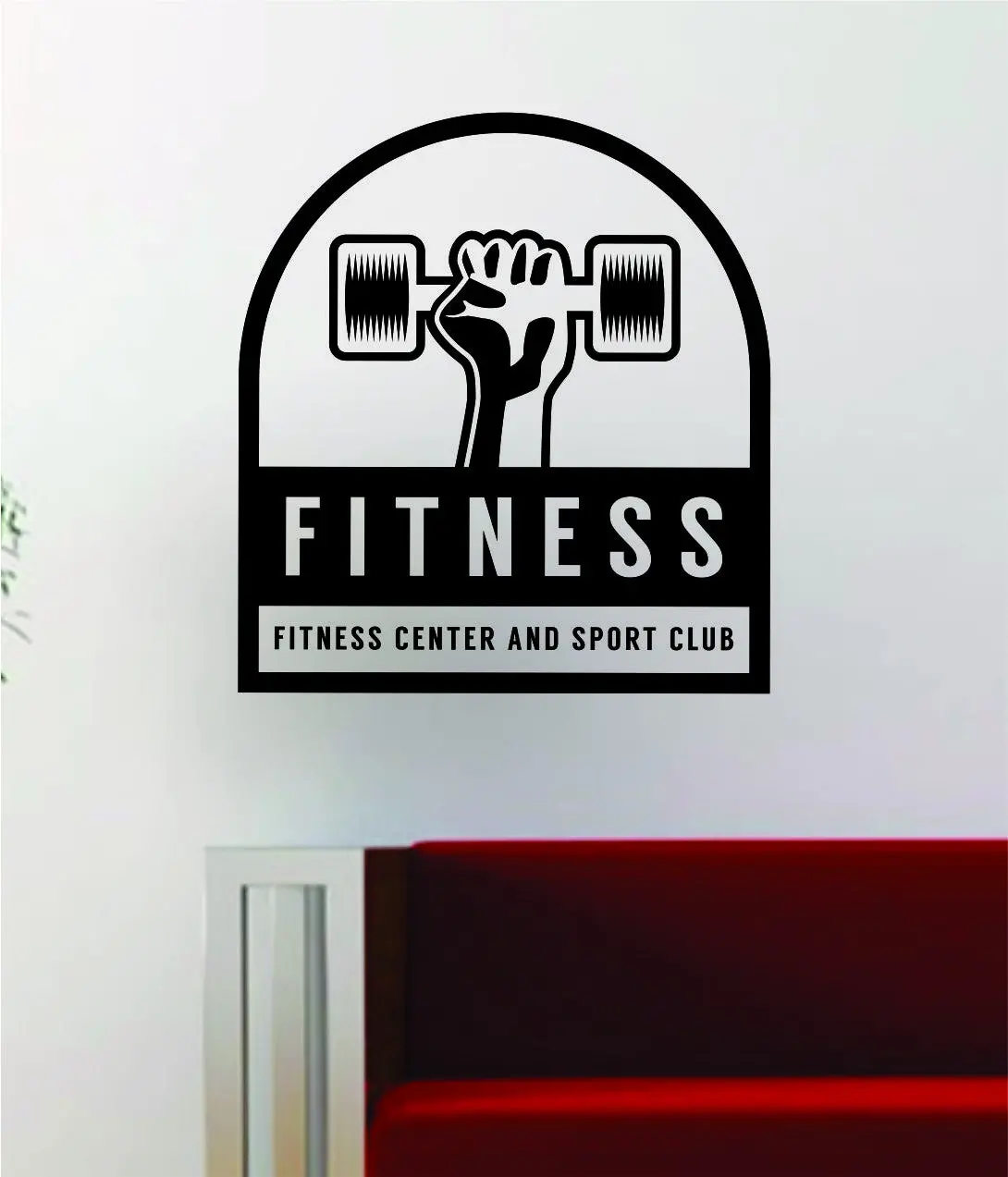Fitness Center Sport Club Gym Quote Decal Sticker Wall Vinyl Art Words Decor Workout Weight Dumbbell Inspirational 1