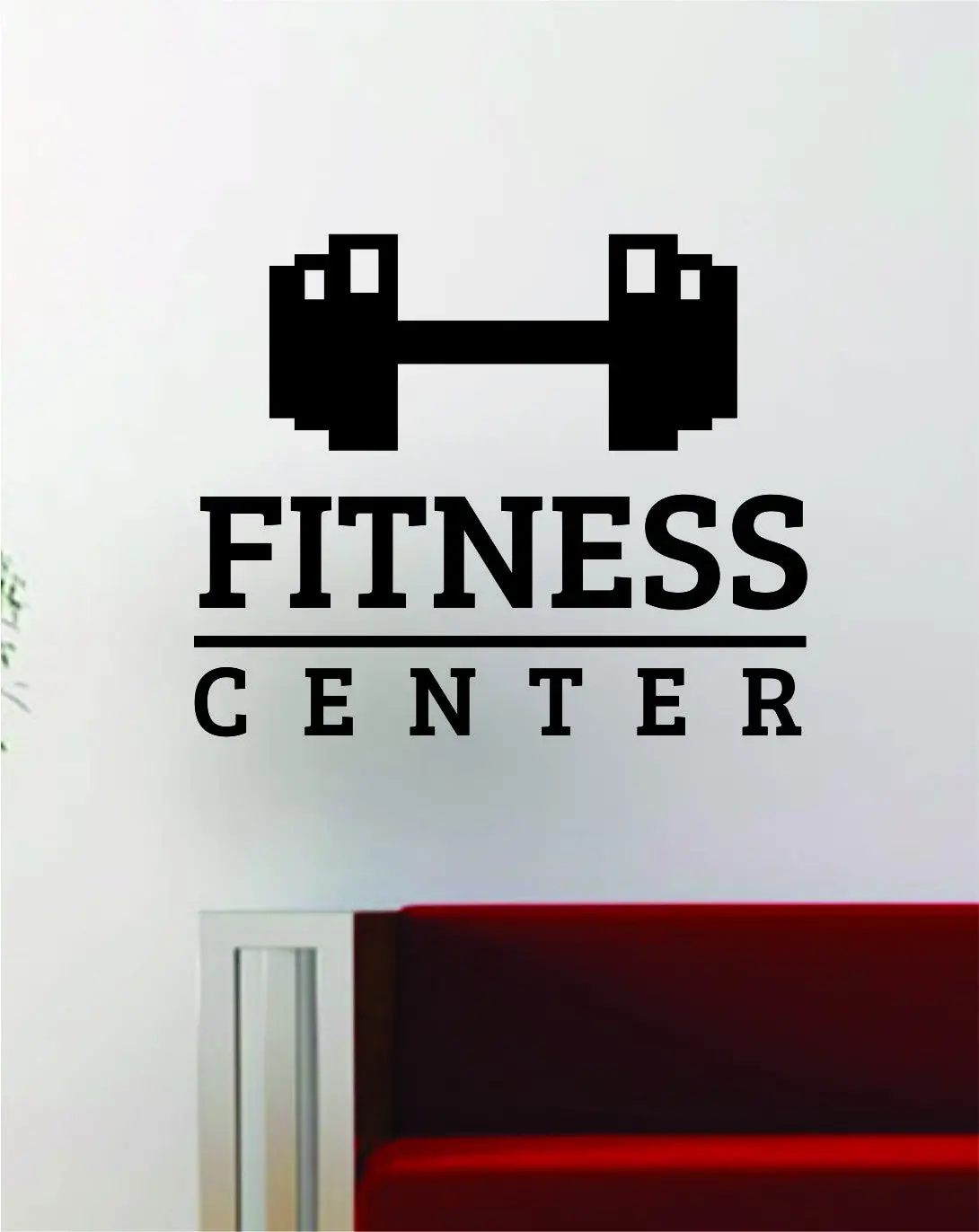 Fitness Center V2 Gym Design Quote Decal Sticker Wall Vinyl Art Words Decor Workout Weight Dumbbell Inspirational 1