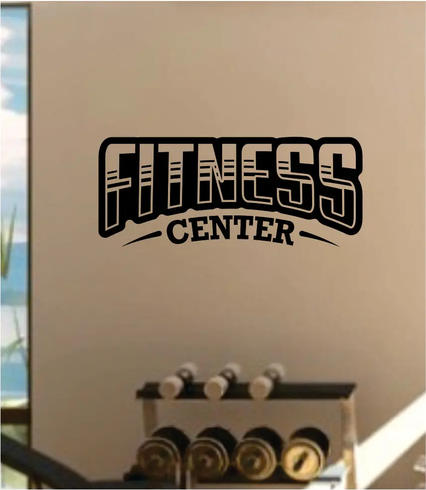 Fitness Center V4 Decal Sticker Wall Vinyl Art Wall Bedroom Room Decor Motivational Inspirational Teen Sports Gym Work Out Lift 1
