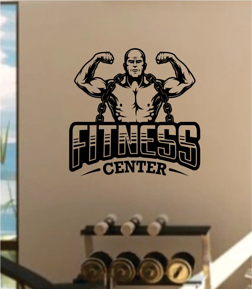 Fitness Center V5 Decal Sticker Wall Vinyl Art Wall Bedroom Room Decor Motivational Inspirational Teen Sports Gym Work Out Lift 1
