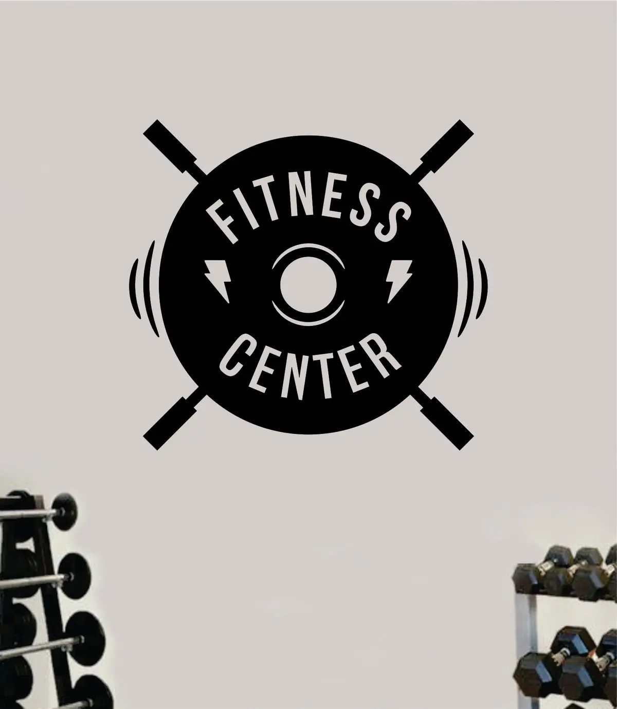 Fitness Center V6 Decal Sticker Wall Vinyl Art Wall Bedroom Room Decor Motivational Inspirational Teen Sports Gym Work Out Lift Health School 1