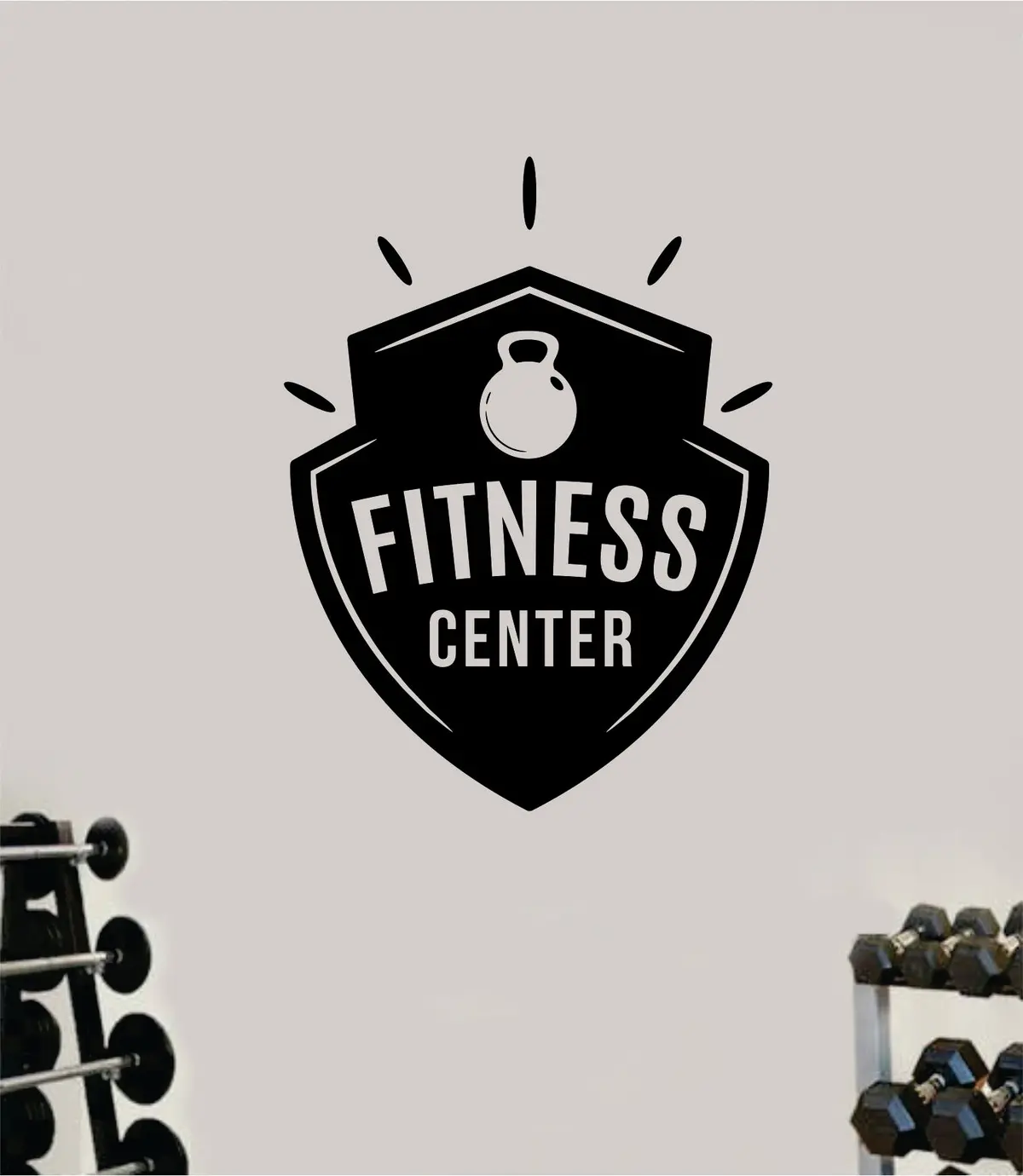 Fitness Center V7 Decal Sticker Wall Vinyl Art Wall Bedroom Room Decor Motivational Inspirational Teen Sports Gym Work Out Lift Health School 1