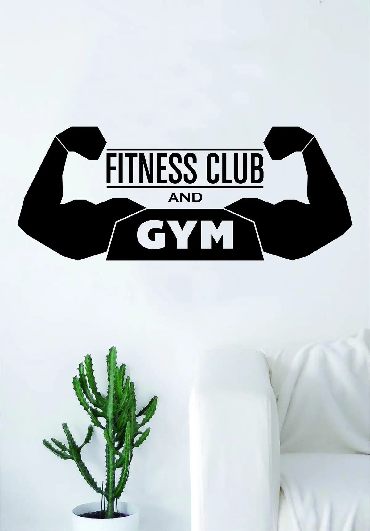 Fitness Club And Gym Sports Center Quote Health Work Out Decal Sticker Wall Vinyl Art Wall Room Decor Weights Dumbbell Motivation Inspirational 1