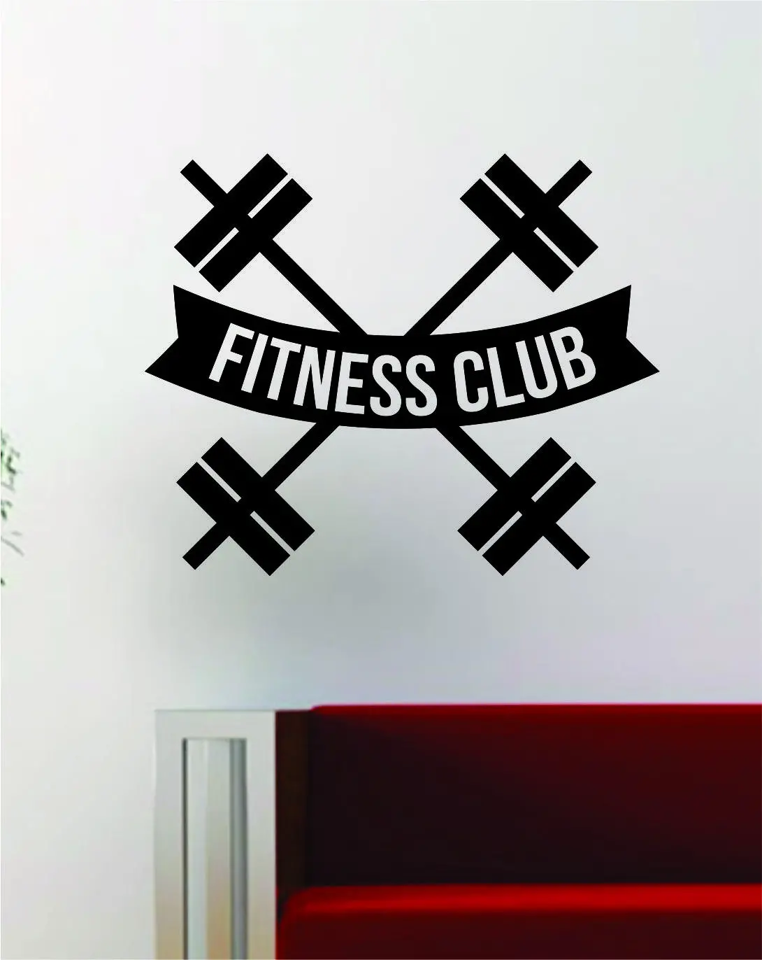 Fitness Club V2 Gym Design Quote Decal Sticker Wall Vinyl Art Words Decor Workout Weight Dumbbell Inspirational 1