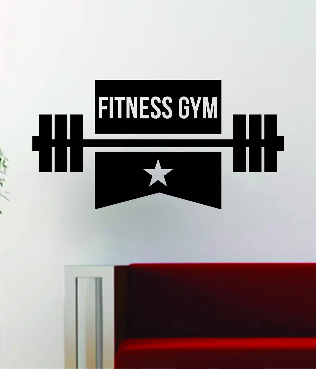 Fitness Gym V2 Design Quote Decal Sticker Wall Vinyl Art Words Decor Workout Weight Dumbbell Inspirational 1